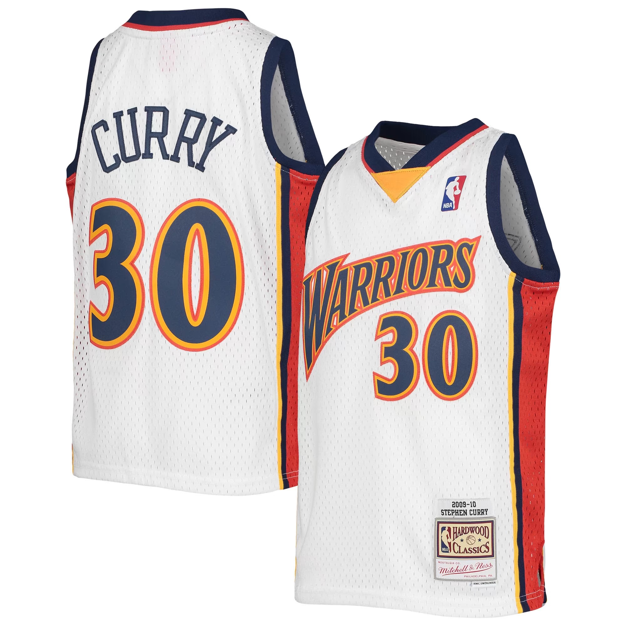 Hunk Wear - Stephen Curry Golden State Warriors Mitchell & Ness Youth 2009-10 Hardwood Classics Swingman Jersey - White