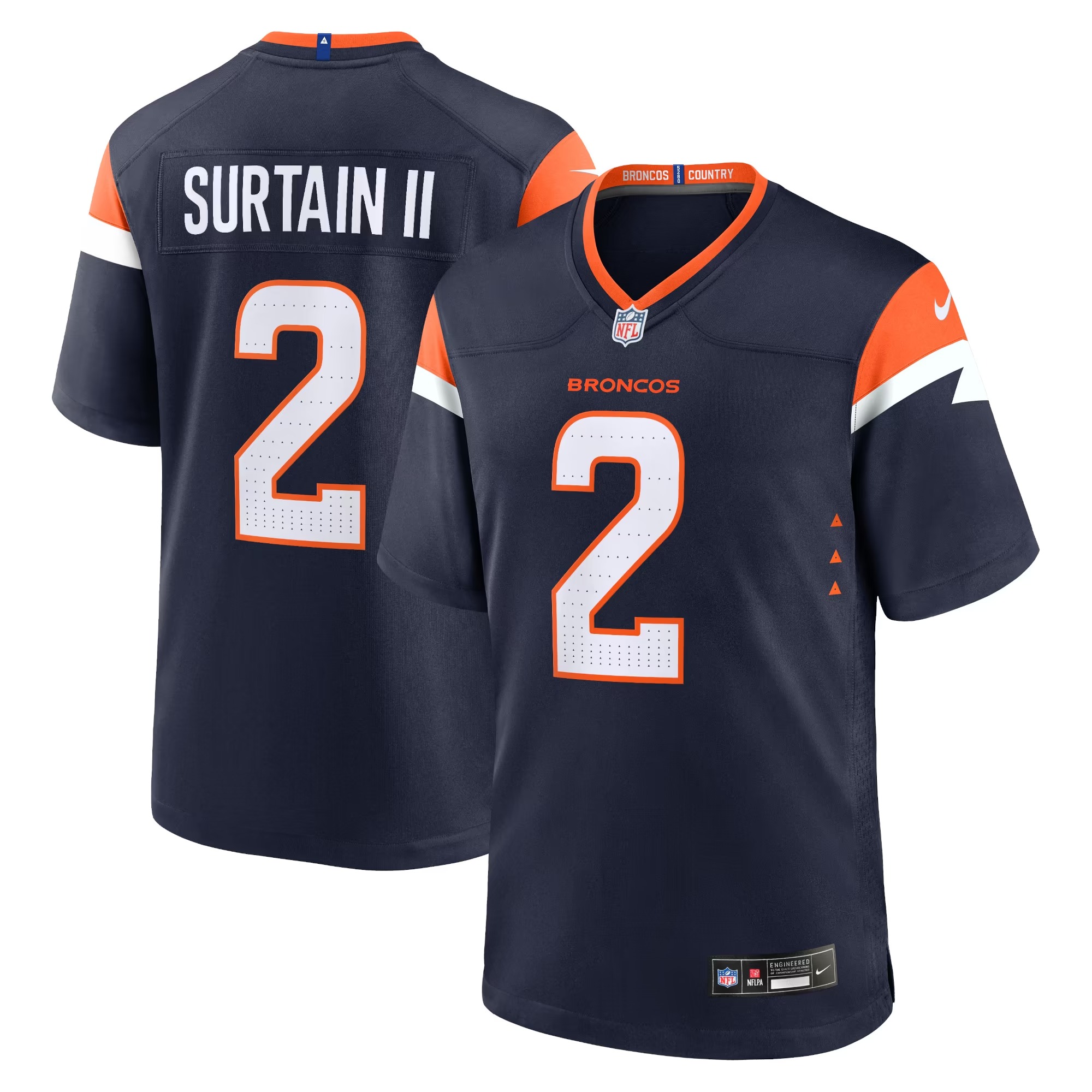 Hunk Wear - Patrick Surtain II Denver Broncos Nike Alternate Game Jersey - Navy