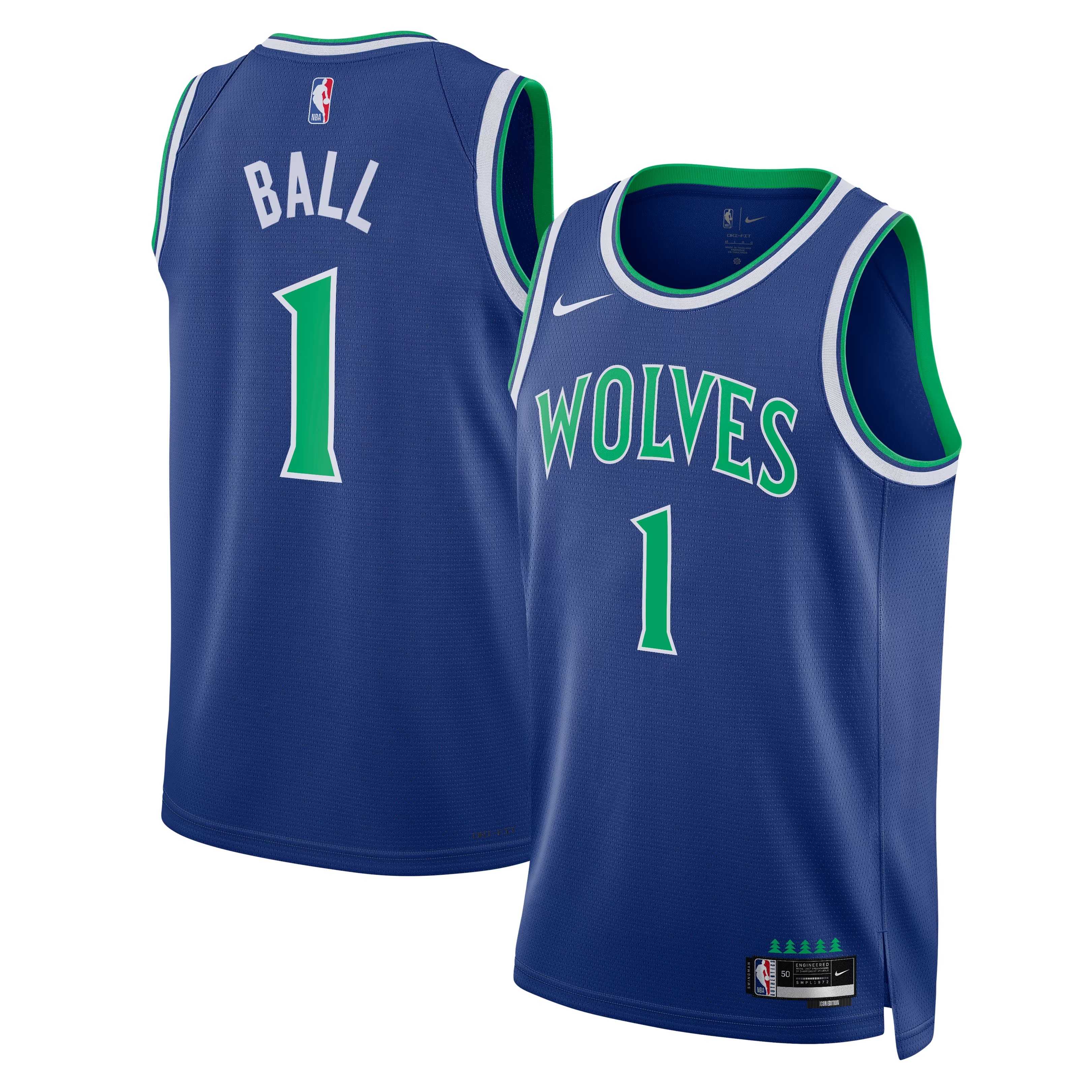 Hunk Wear - LaMelo Ball Minnesota Timberwolves Nike Unisex Swingman Jersey - Icon Edition - Blue