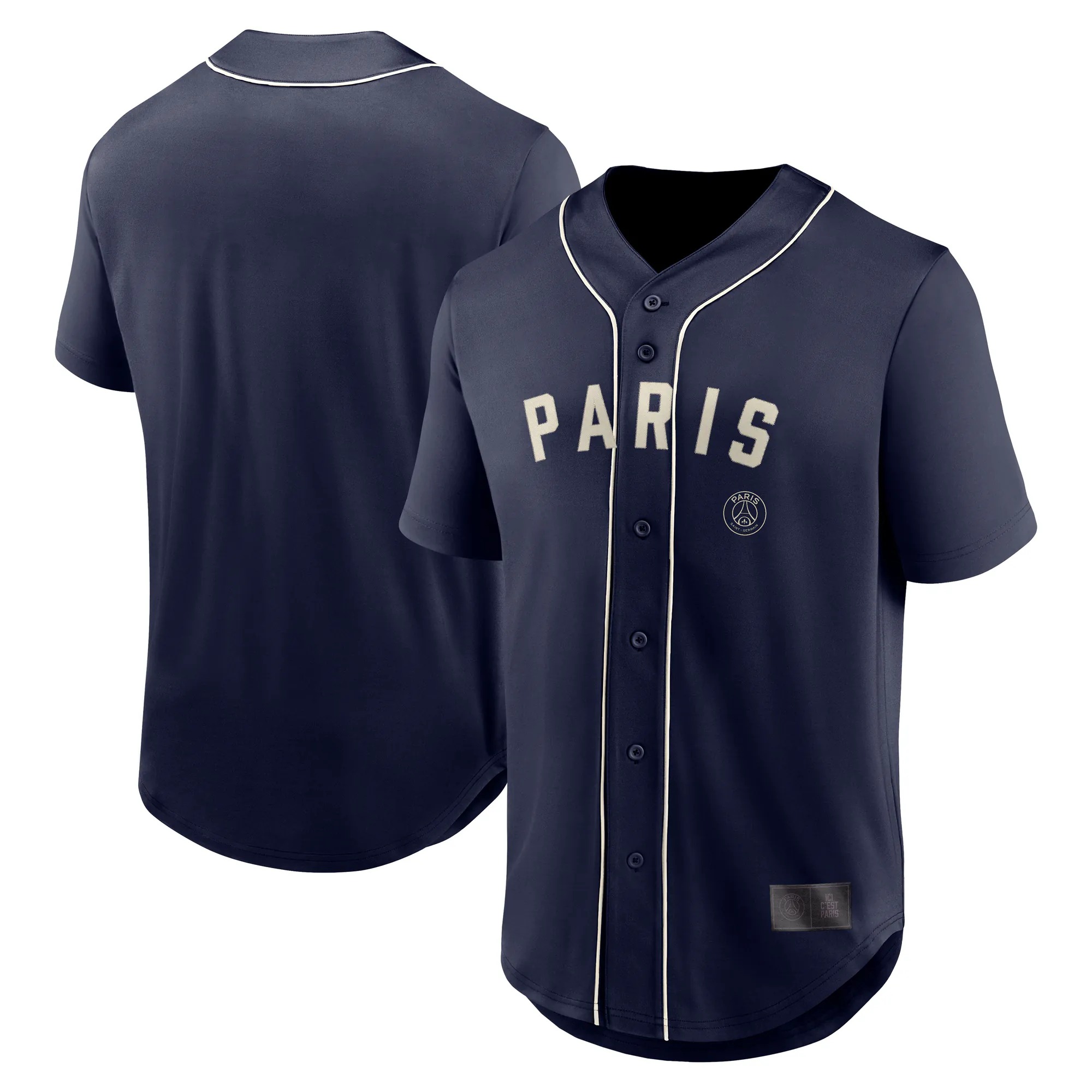Hunk Wear - Paris Saint-Germain Fanatics Oversized Baseball Jersey - Navy