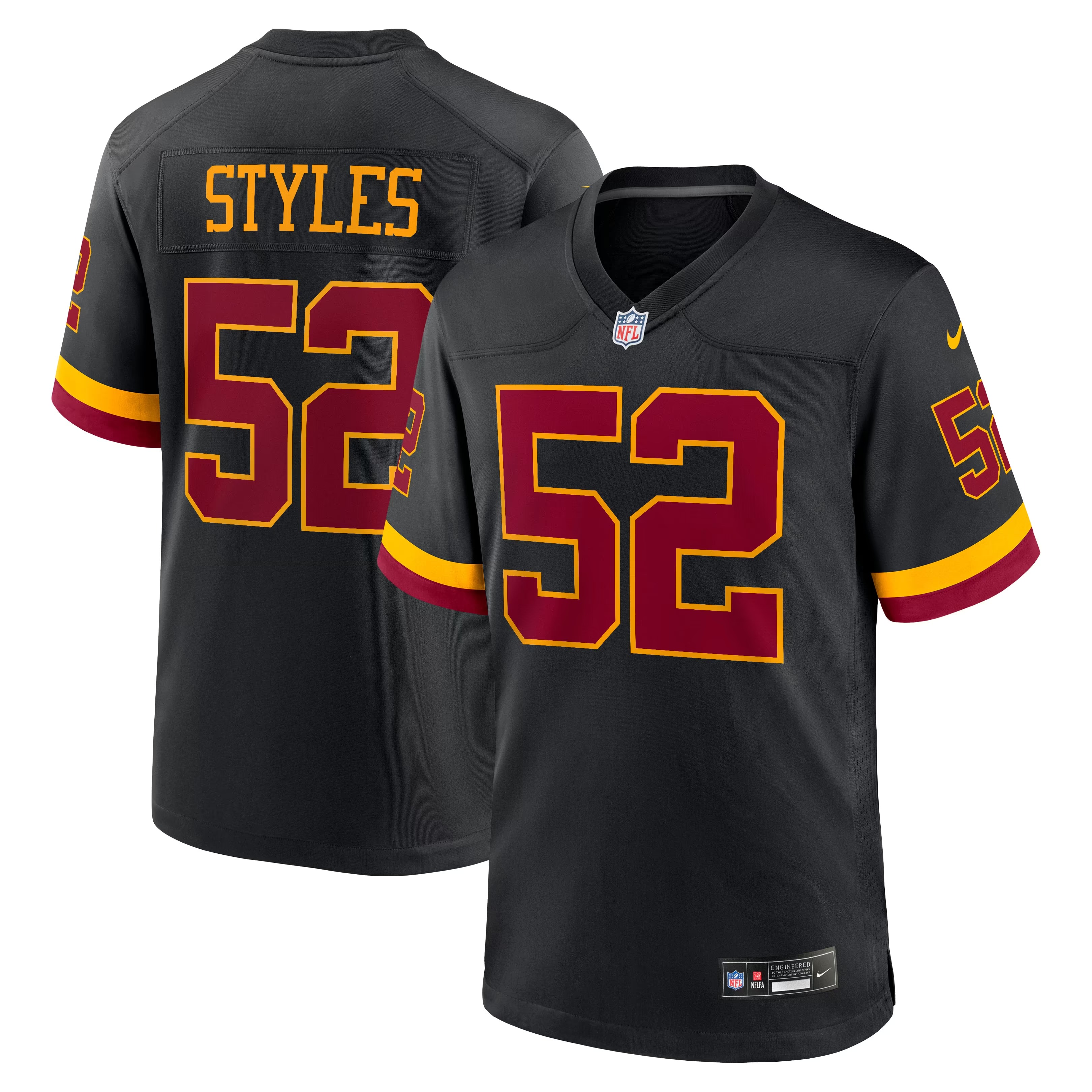 Hunk Wear - Sonny Styles Washington Commanders Nike Alternate Hail Raiser Game Jersey - Black