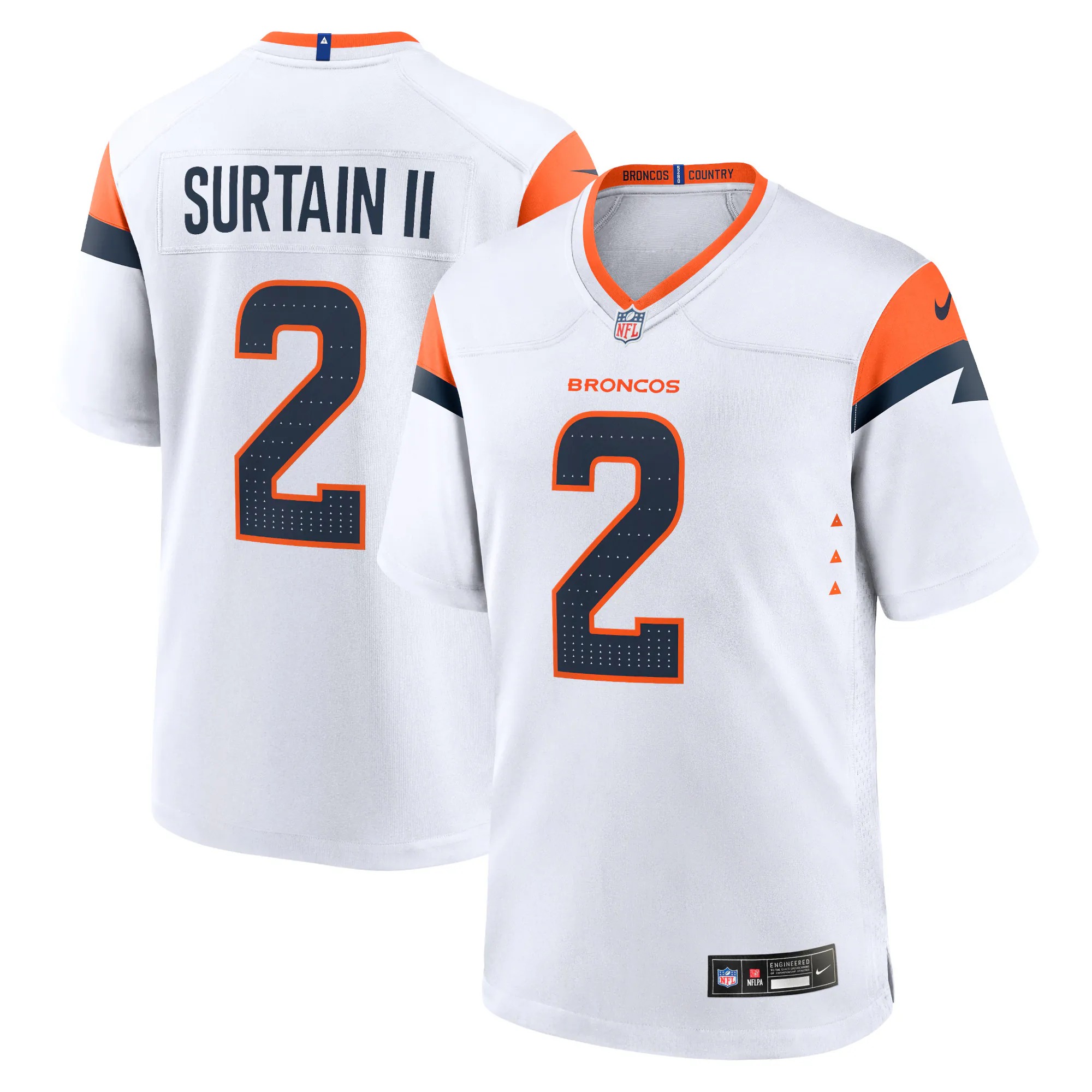 Hunk Wear - Patrick Surtain II Denver Broncos Nike Mile High Collection Game Jersey - White