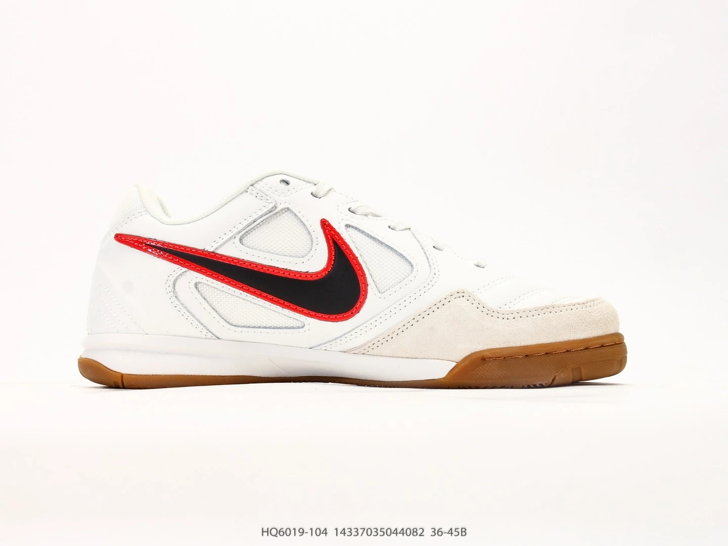 Nike Indoor Soccer Shoes White Suede Gum Sole HQ6019-104
