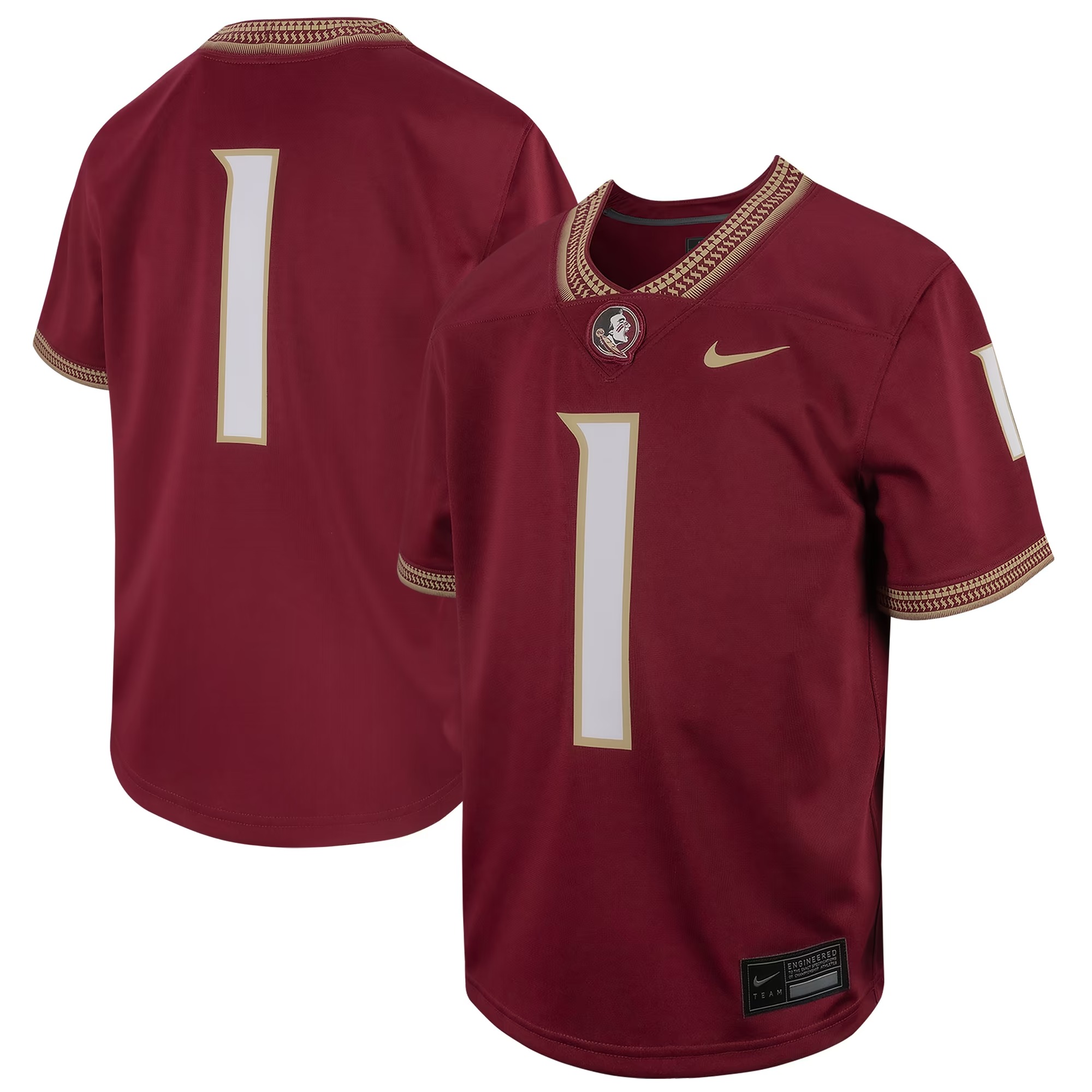 Hunk Wear - # Florida State Seminoles Nike Youth Football Game Jersey - Garnet