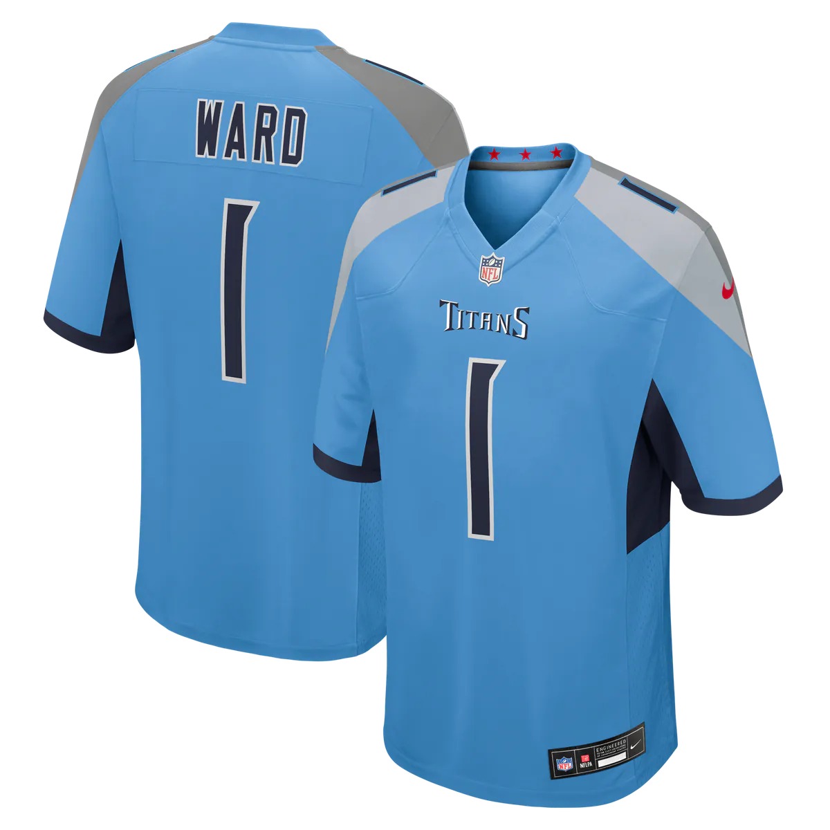 Hunk Wear - Cameron Ward Tennessee Titans Nike Team Game Jersey - Light Blue