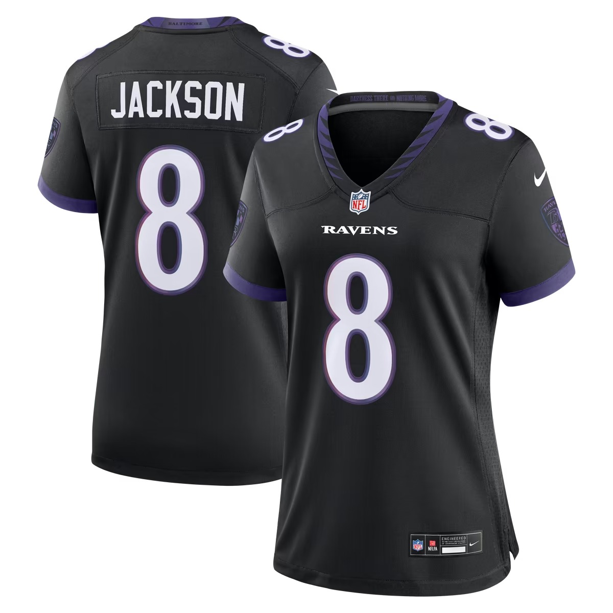 Hunk Wear - Lamar Jackson Baltimore Ravens Nike Women's Alternate Game Jersey - Black