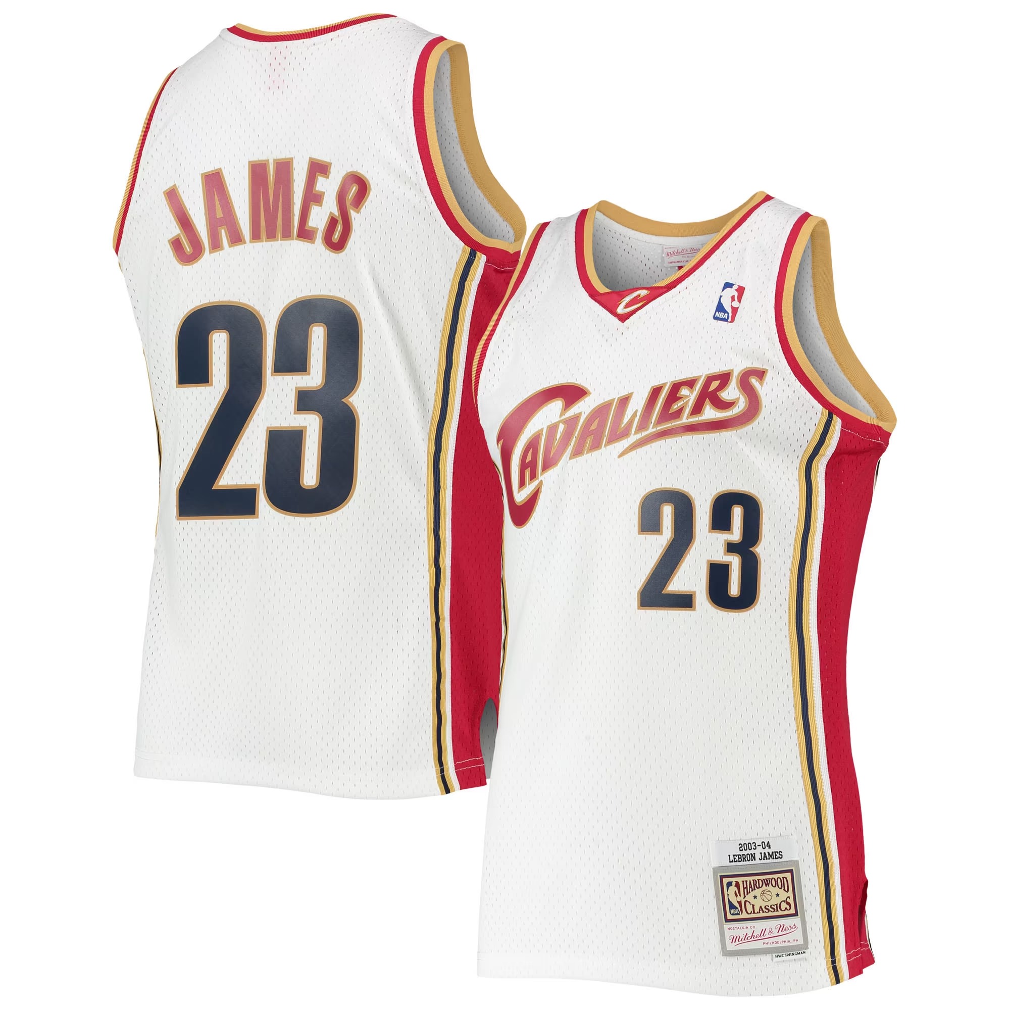 Hunk Wear - LeBron James Cleveland Cavaliers Mitchell & Ness Hardwood Classics Swingman Jersey - White