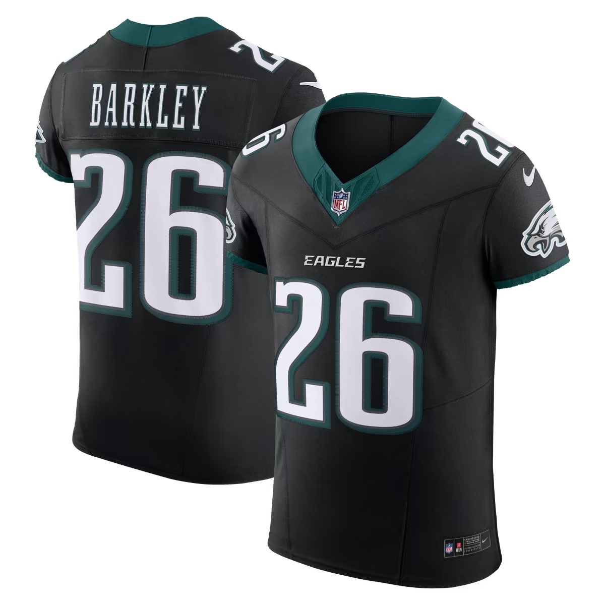 Hunk Wear - Saquon Barkley Philadelphia Eagles Nike Alternate Vapor F.U.S.E. Elite Jersey - Black