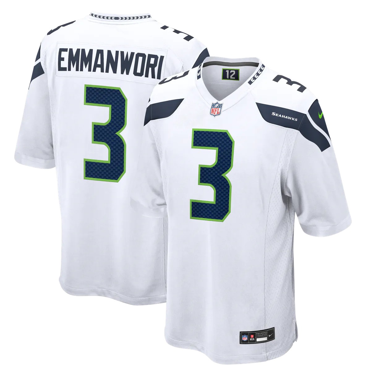 Hunk Wear - Nick Emmanwori Seattle Seahawks Nike Game Jersey - White