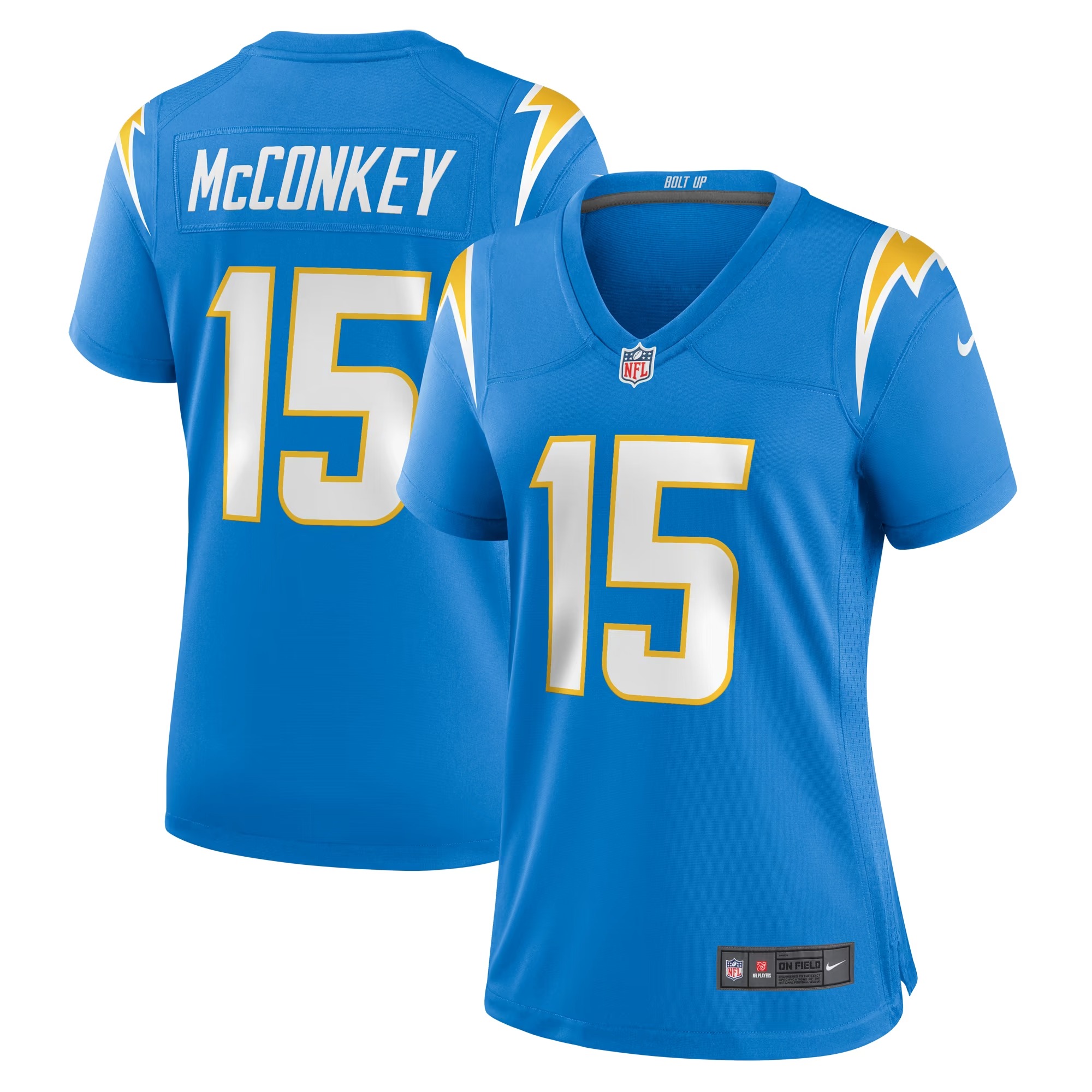 Hunk Wear - Ladd McConkey Los Angeles Chargers Nike Women's Game Jersey - Powder Blue