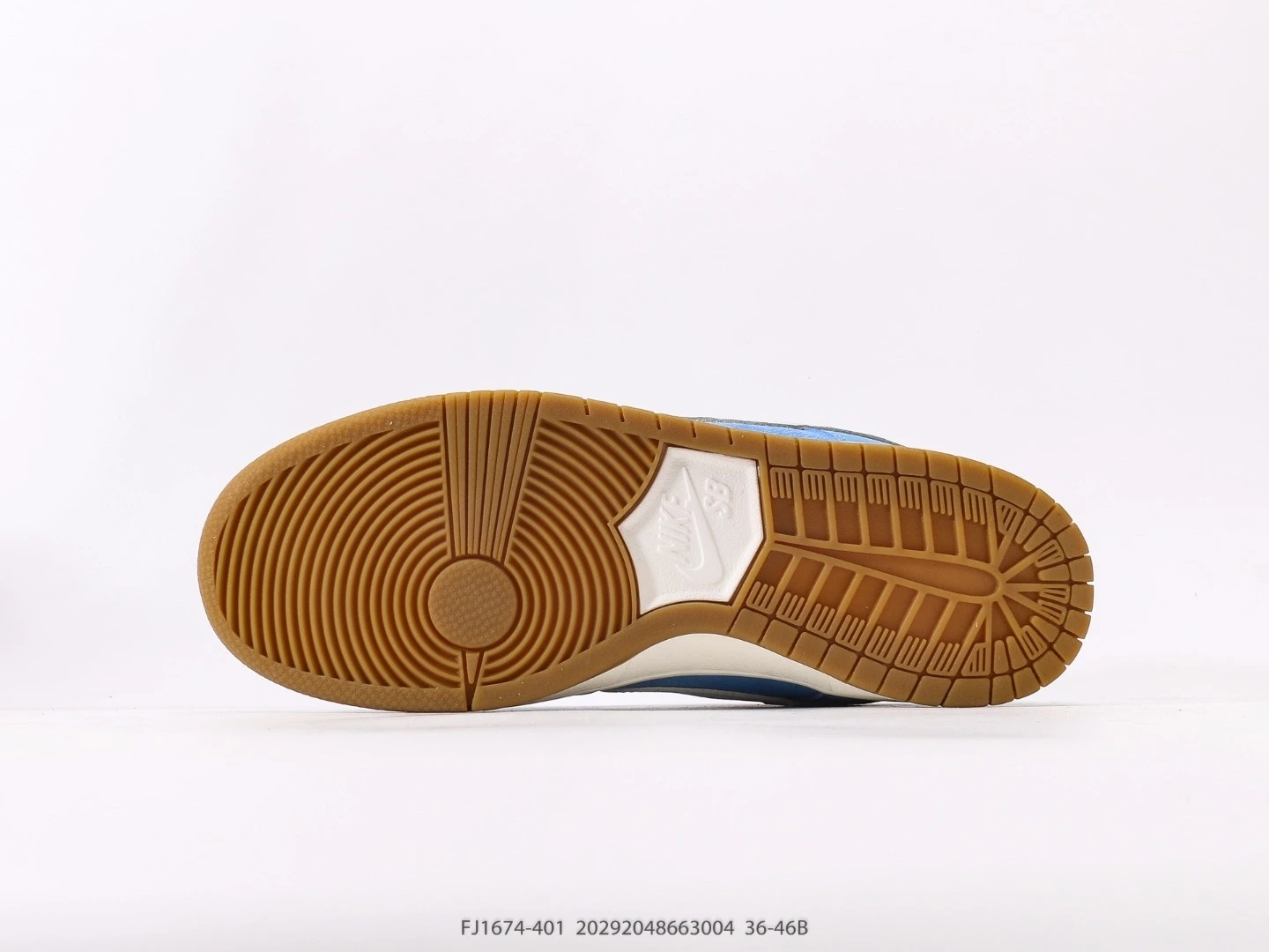 Nike SB Dunk Low Blue Suede Gum Sole Sneakers FJ1674-401