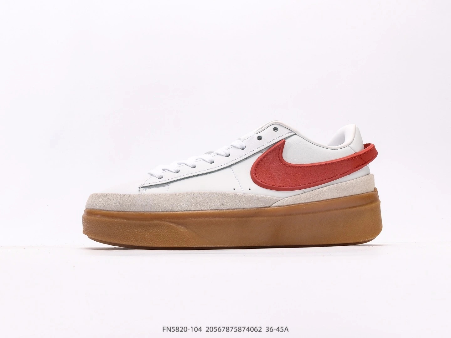 Nike Blazer Platform Sneakers White Red Suede FN5820-104