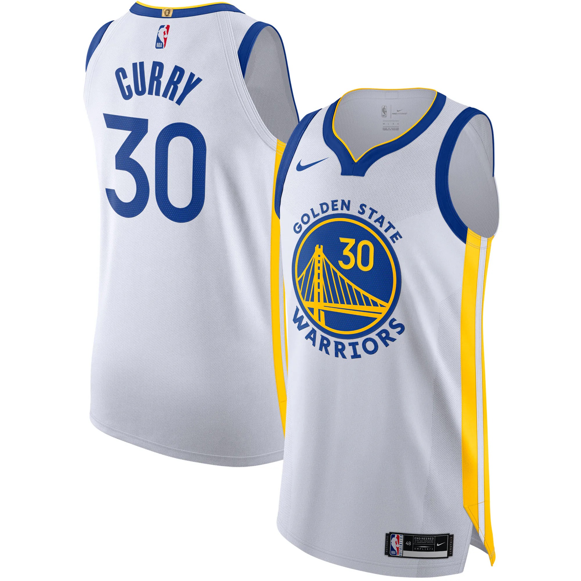 Hunk Wear - Stephen Curry Golden State Warriors Nike Authentic Jersey - Association Edition - White