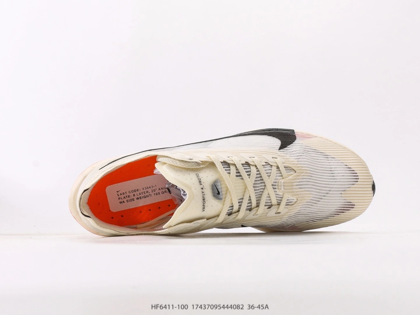Nike Running Shoes White Black Orange Swoosh Mesh HF6411-100