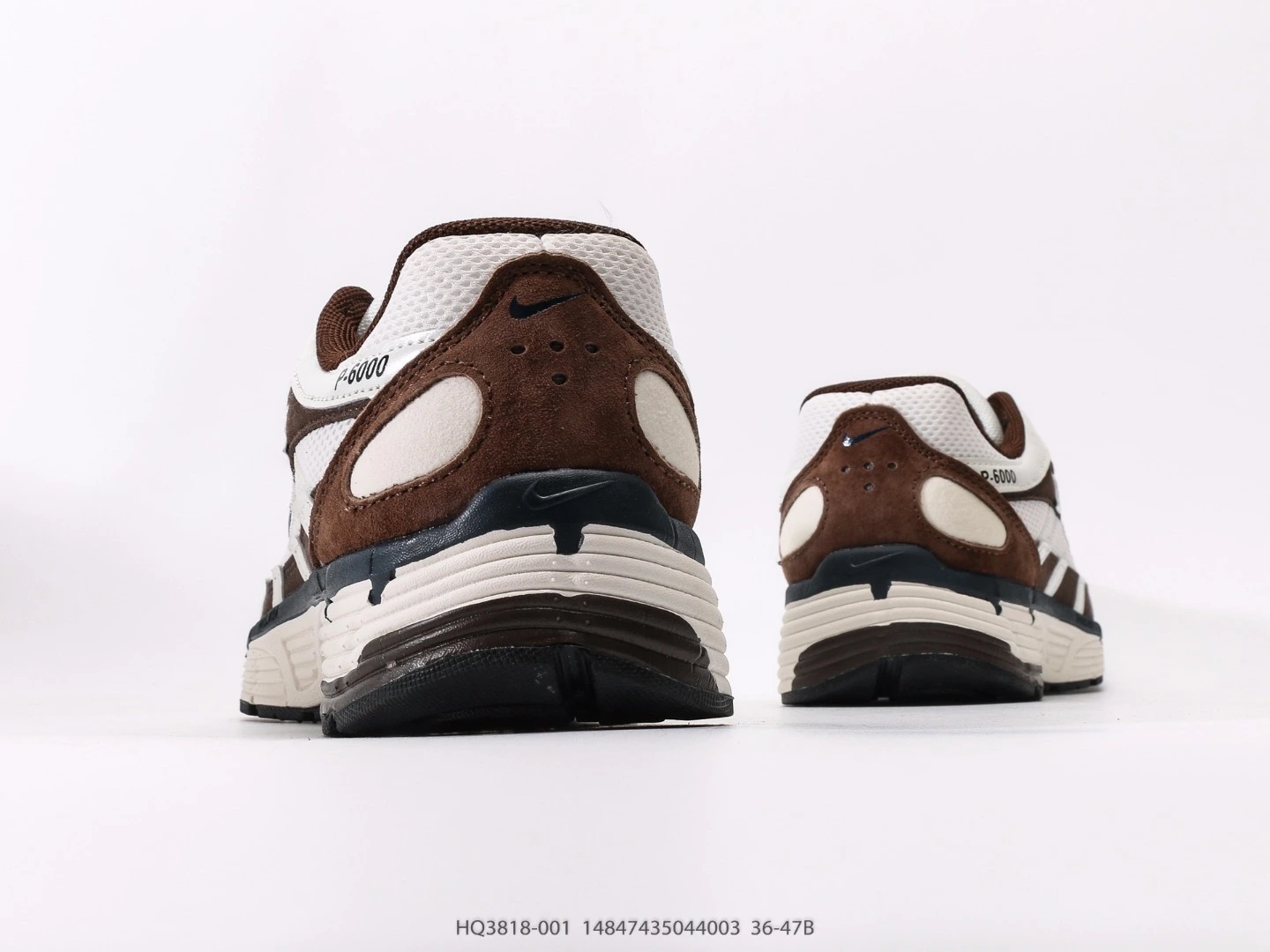 Nike P-6000 Brown White Grid Running Shoes HQ3818-001