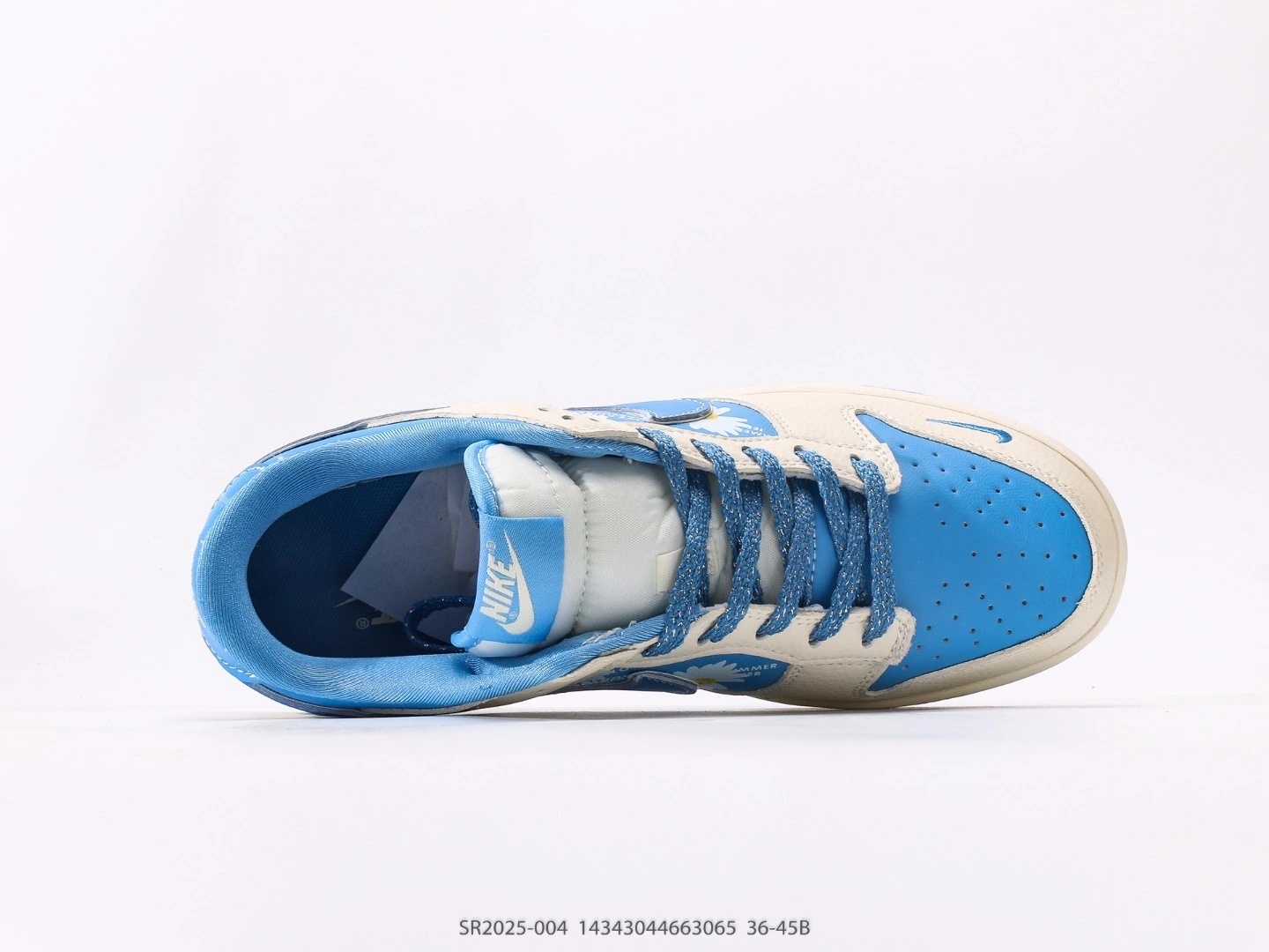 Nike Dunk Low Sneakers White Blue Daisy RS2025-004