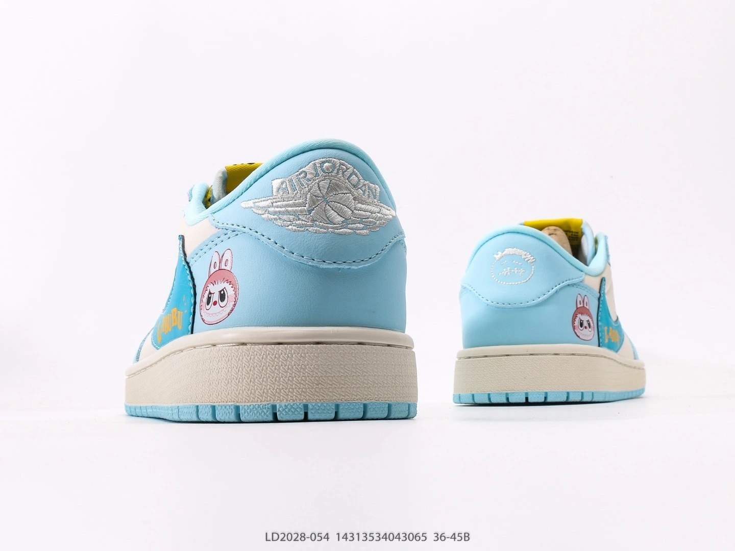 Nike Labubu Sneakers Light Blue Leather Cartoon Print LD2028-054