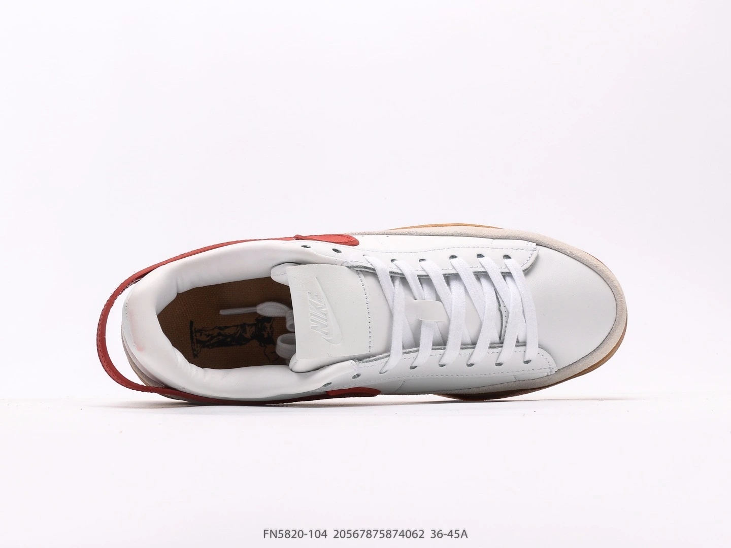 Nike Blazer Platform Sneakers White Red Suede FN5820-104