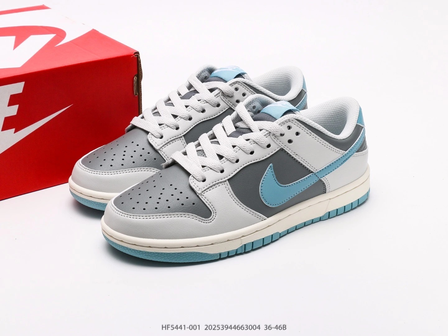 Nike Dunk Low Grey Blue Leather Sneakers HF5441-001