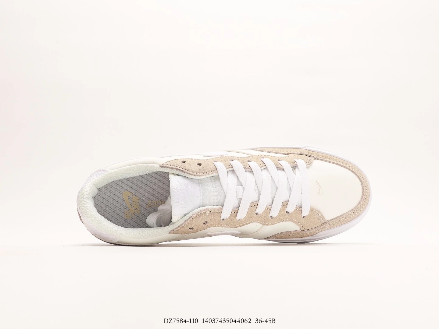Nike Women’s Low Top Sneakers White Suede Leather DZ7584-110