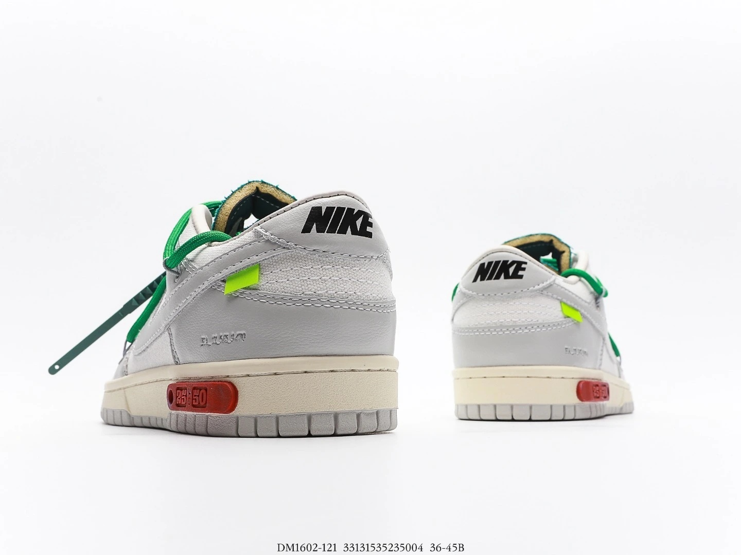 Nike Dunk Low Off-White Grey Canvas Sneakers DM1602-121