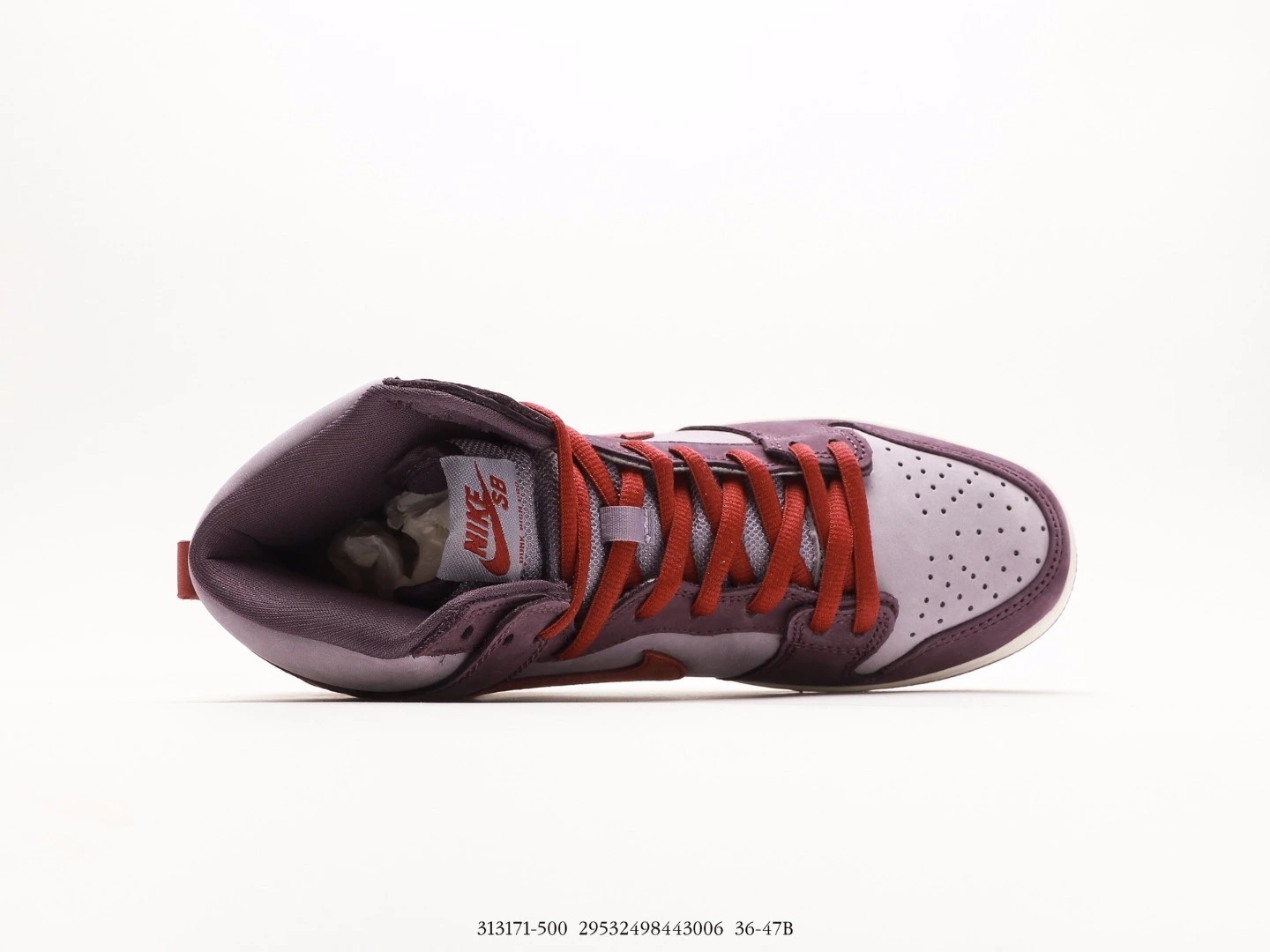 Nike Dunk High Top Sneakers Plum Red 313171-500
