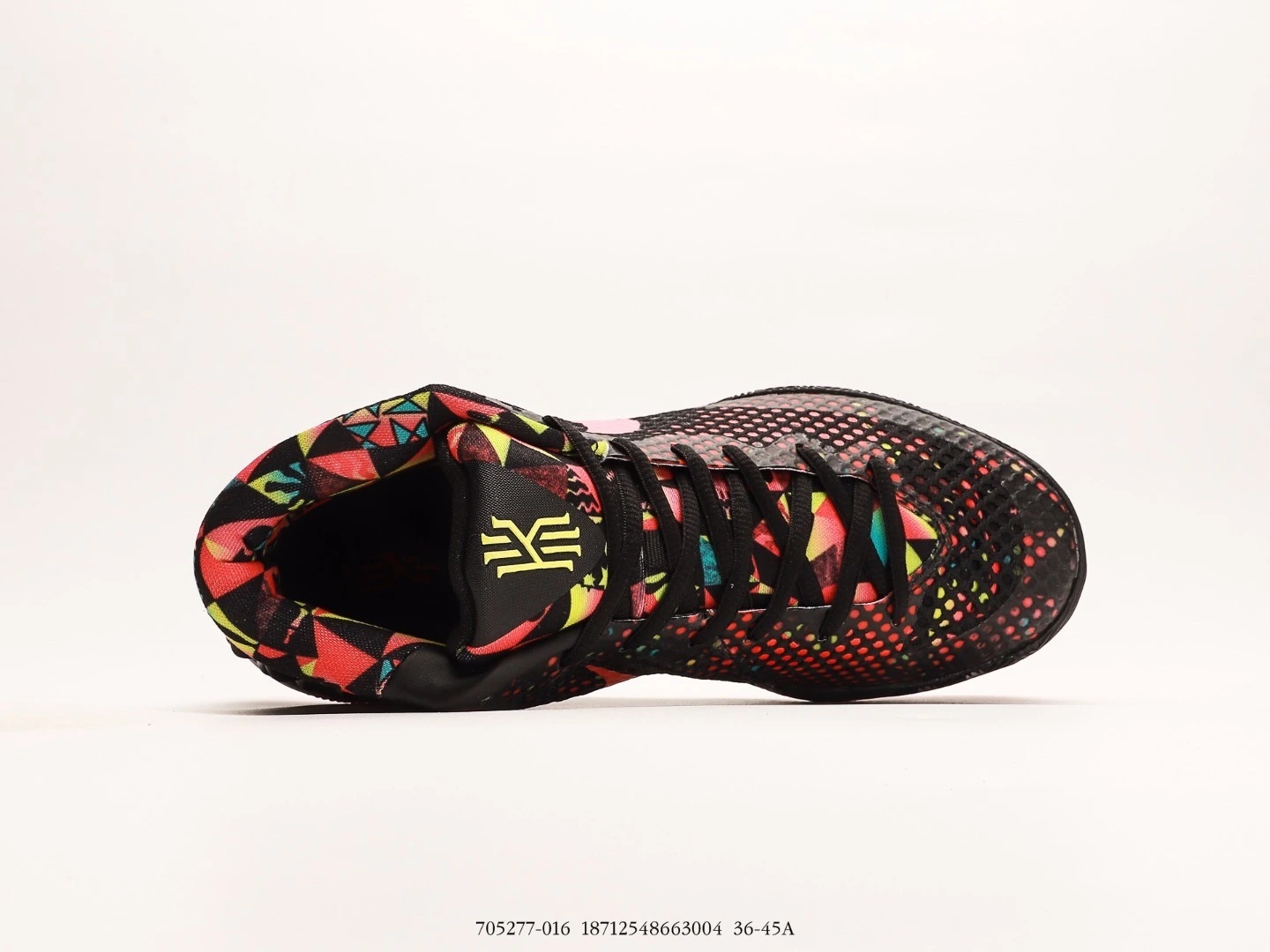 Nike Kyrie Basketball Shoes Black Red Multi-Color Print Mid-Top