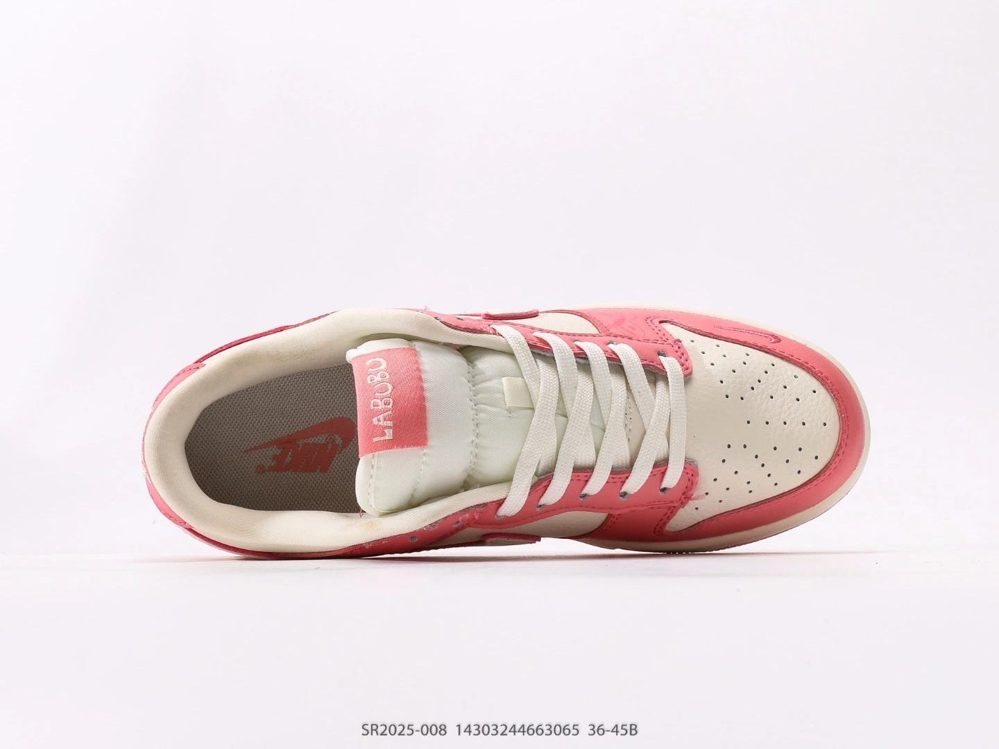 Nike Dunk Low Pink White Leather Sneakers SR2025-008