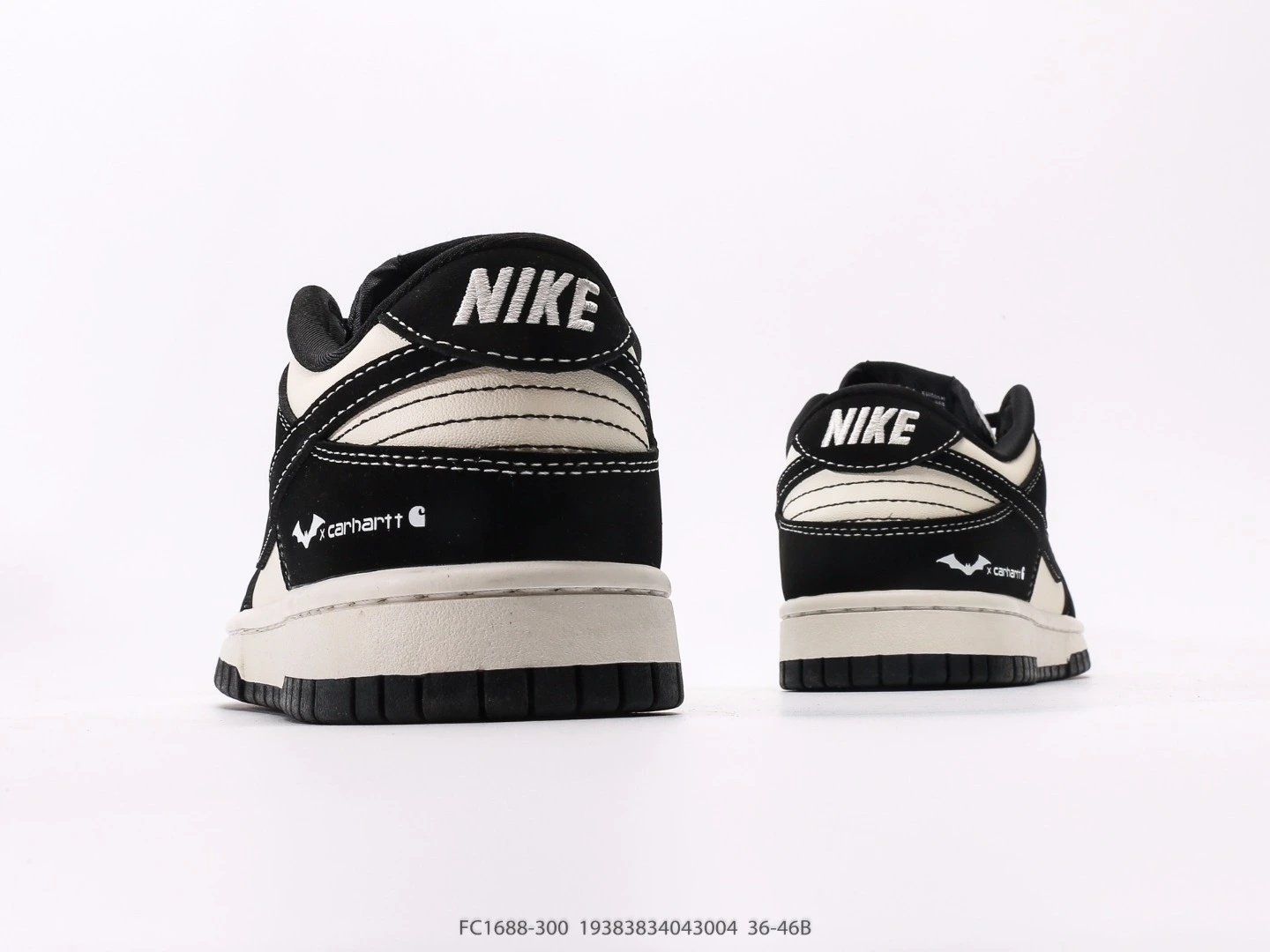 Nike Dunk Low Black Cream Leather Low Top Sneakers FC1688-300