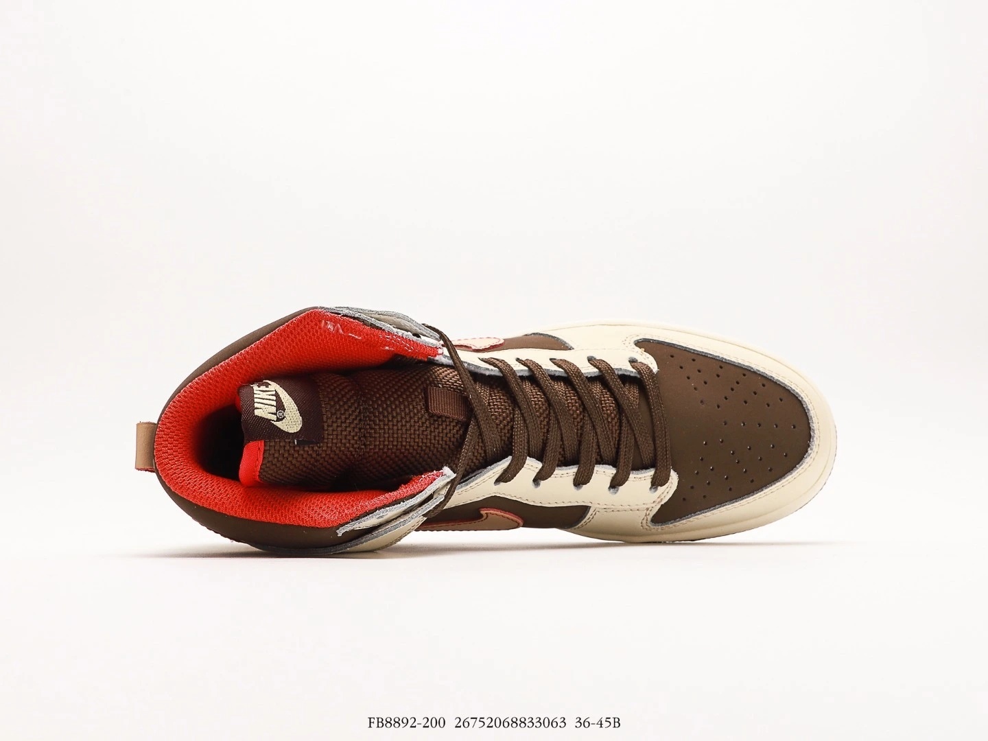 Nike Dunk High Top Sneakers Cream Brown FB8892-200