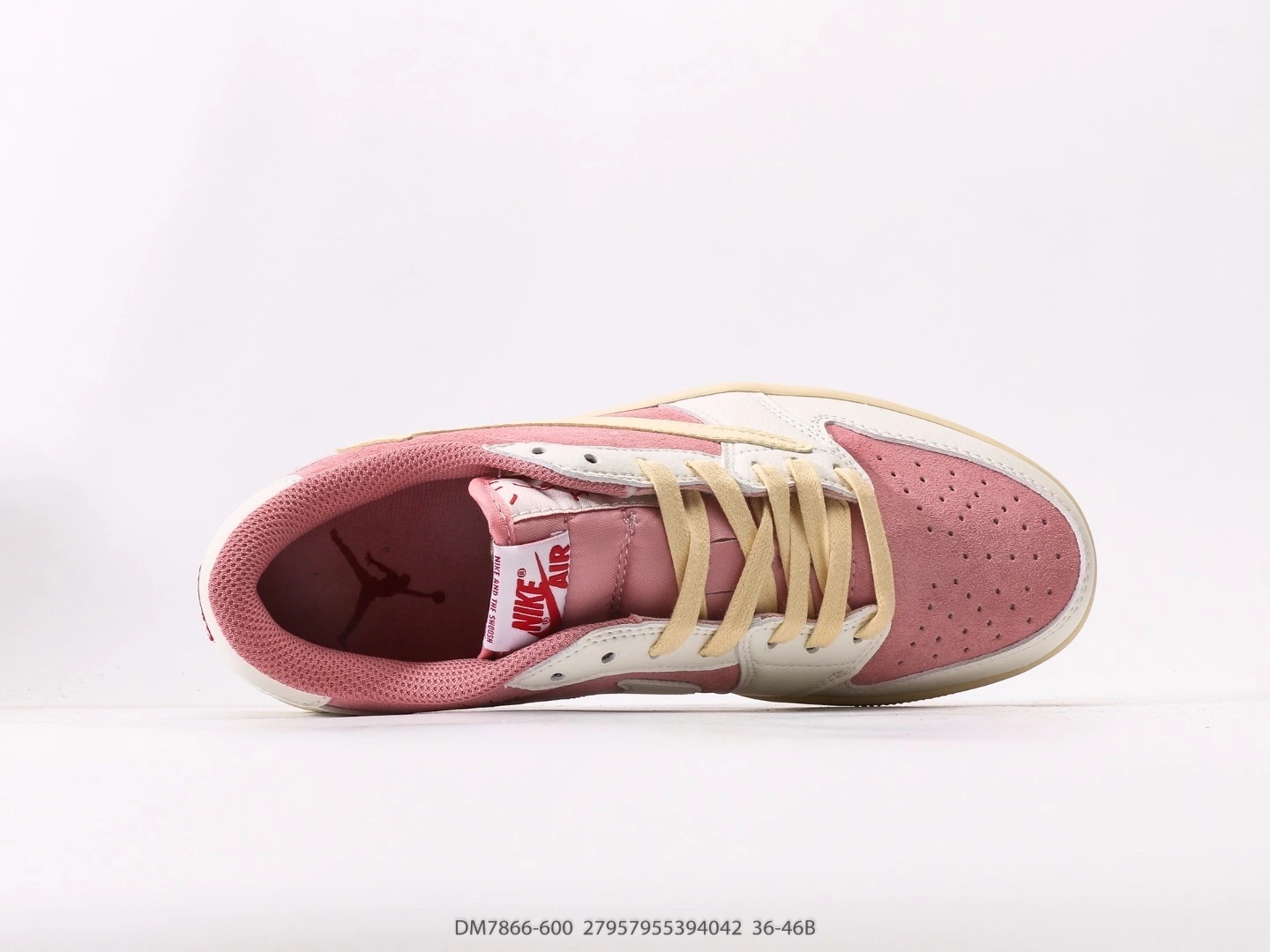 Nike Low Top Sneakers Pink Suede Cream Leather DM7866-600