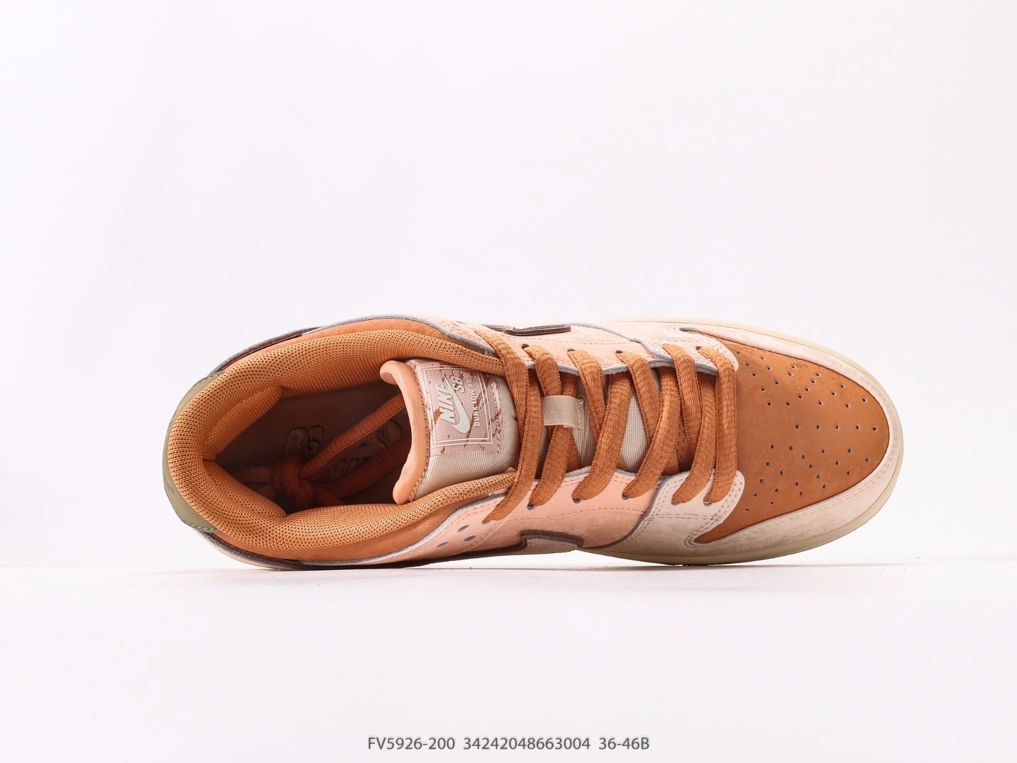 Nike SB Dunk Low Peach Suede Tan Leather Low Top Sneakers FV5926-200