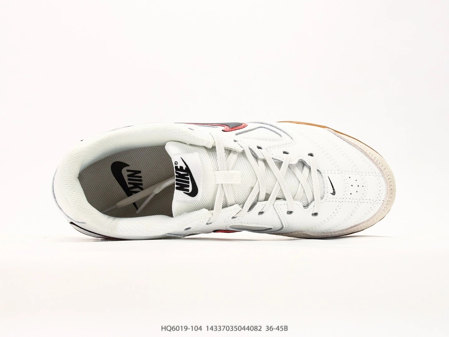 Nike Indoor Soccer Shoes White Suede Gum Sole HQ6019-104