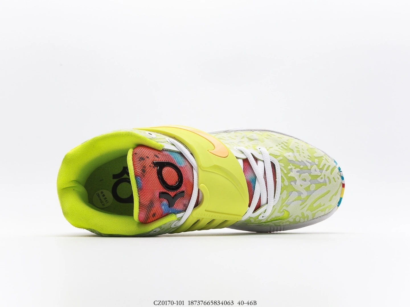 Nike KD 14 Basketball Shoes Light Green Multi-Color CZ0170-101