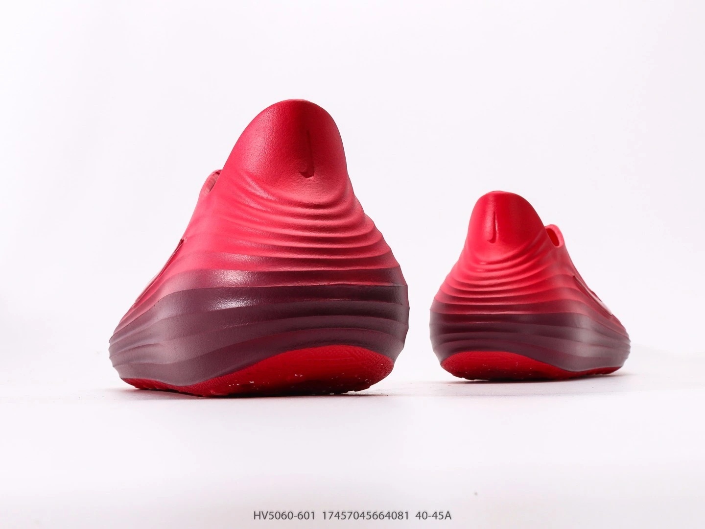 Nike Clogs Red Rubber Slip-On Ridged Design HV5060