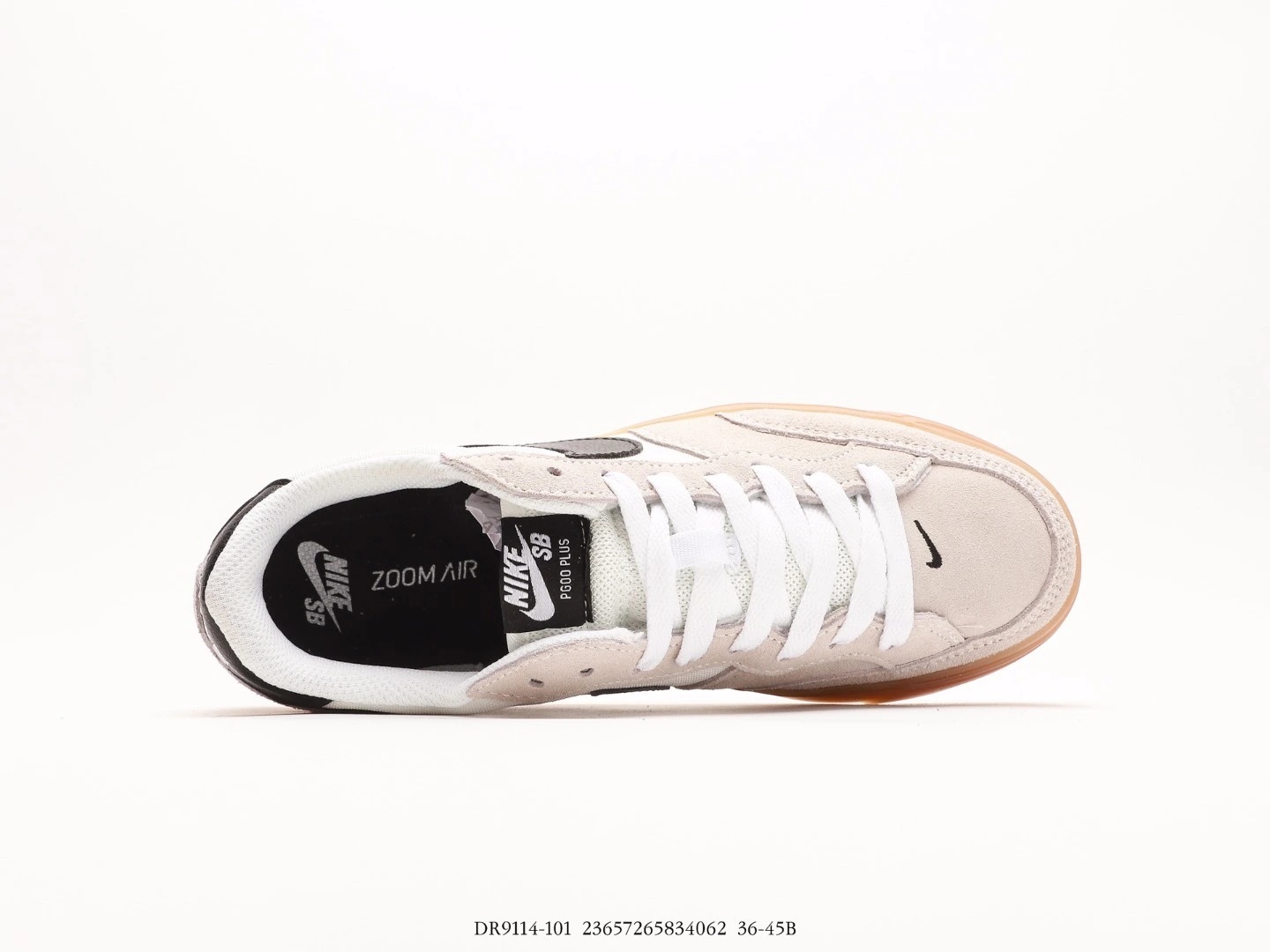 Nike Suede And Canvas Sneakers Cream Black Gum Sole DR9114-101