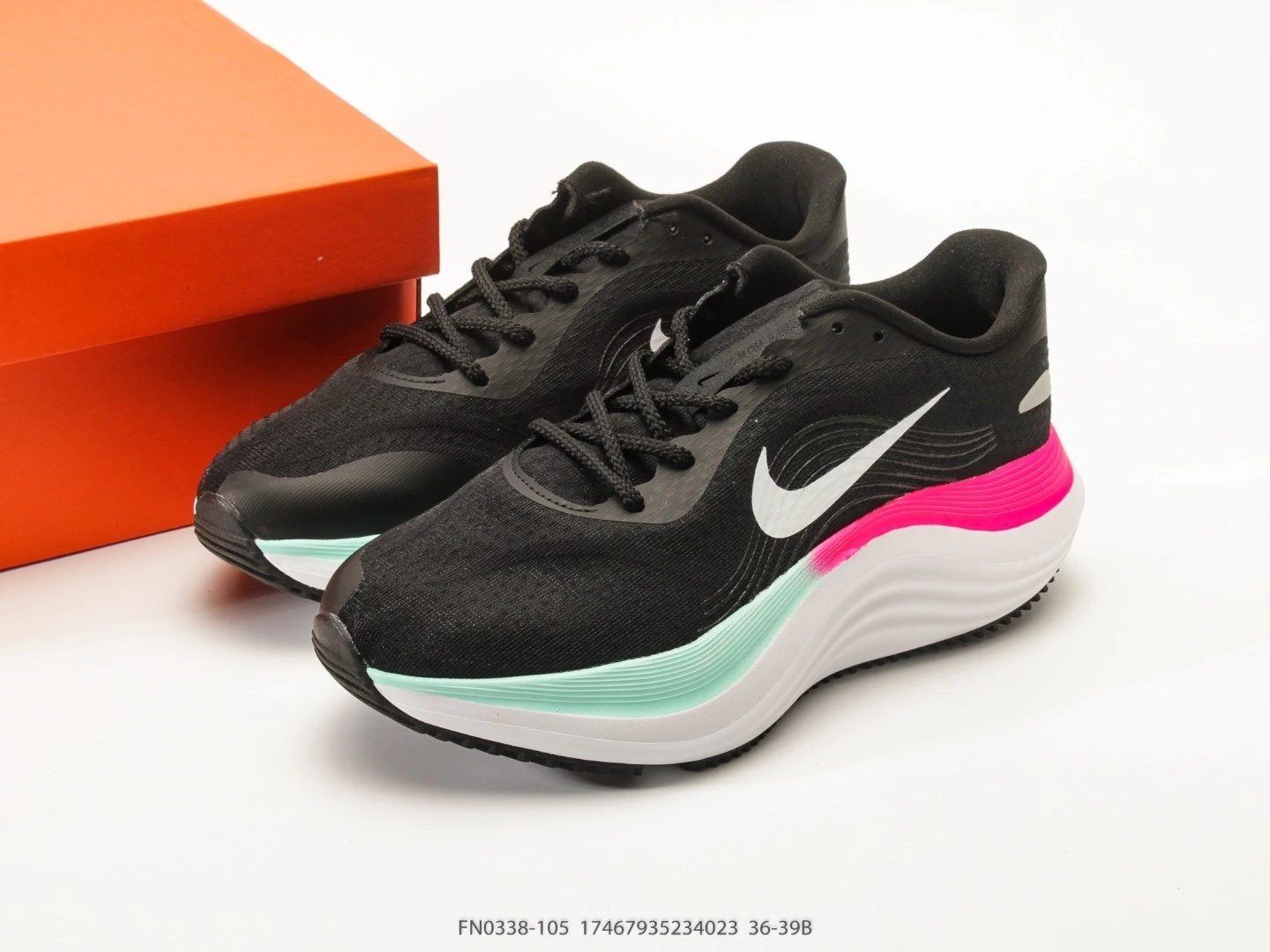 Nike Running Shoes Black White Pink Teal FN0338-105
