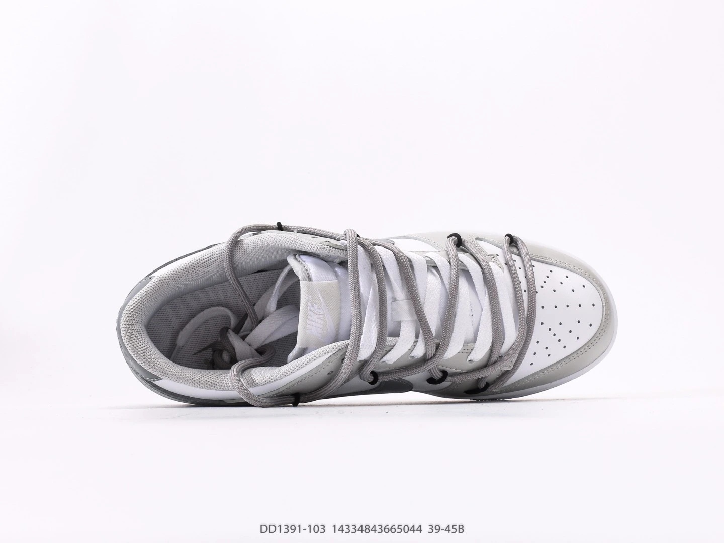 Nike Dunk Low Grey White Leather Sneakers DD1391-103