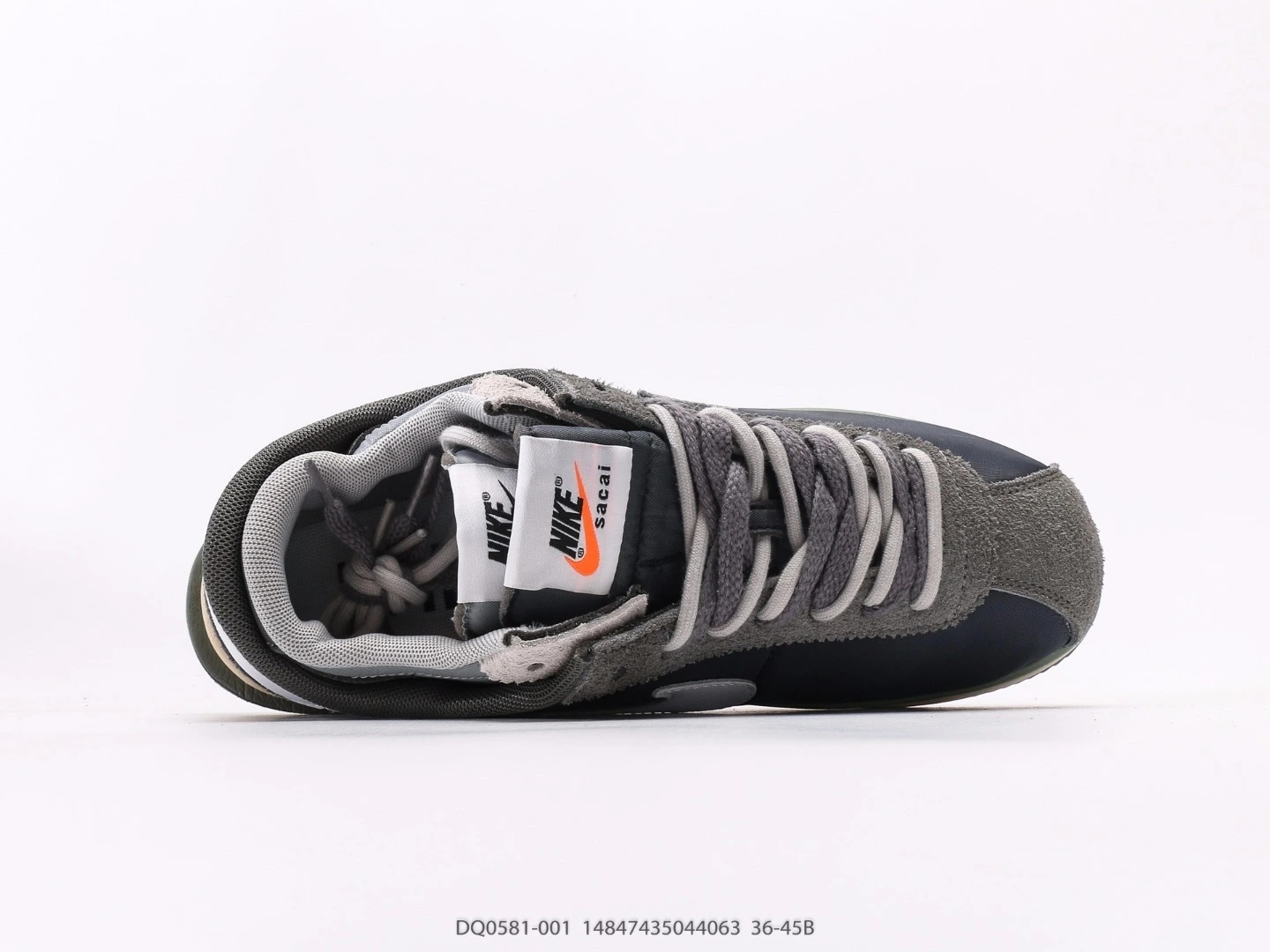 Nike Cortez Dark Grey White Suede Casual Sneakers DQ0581