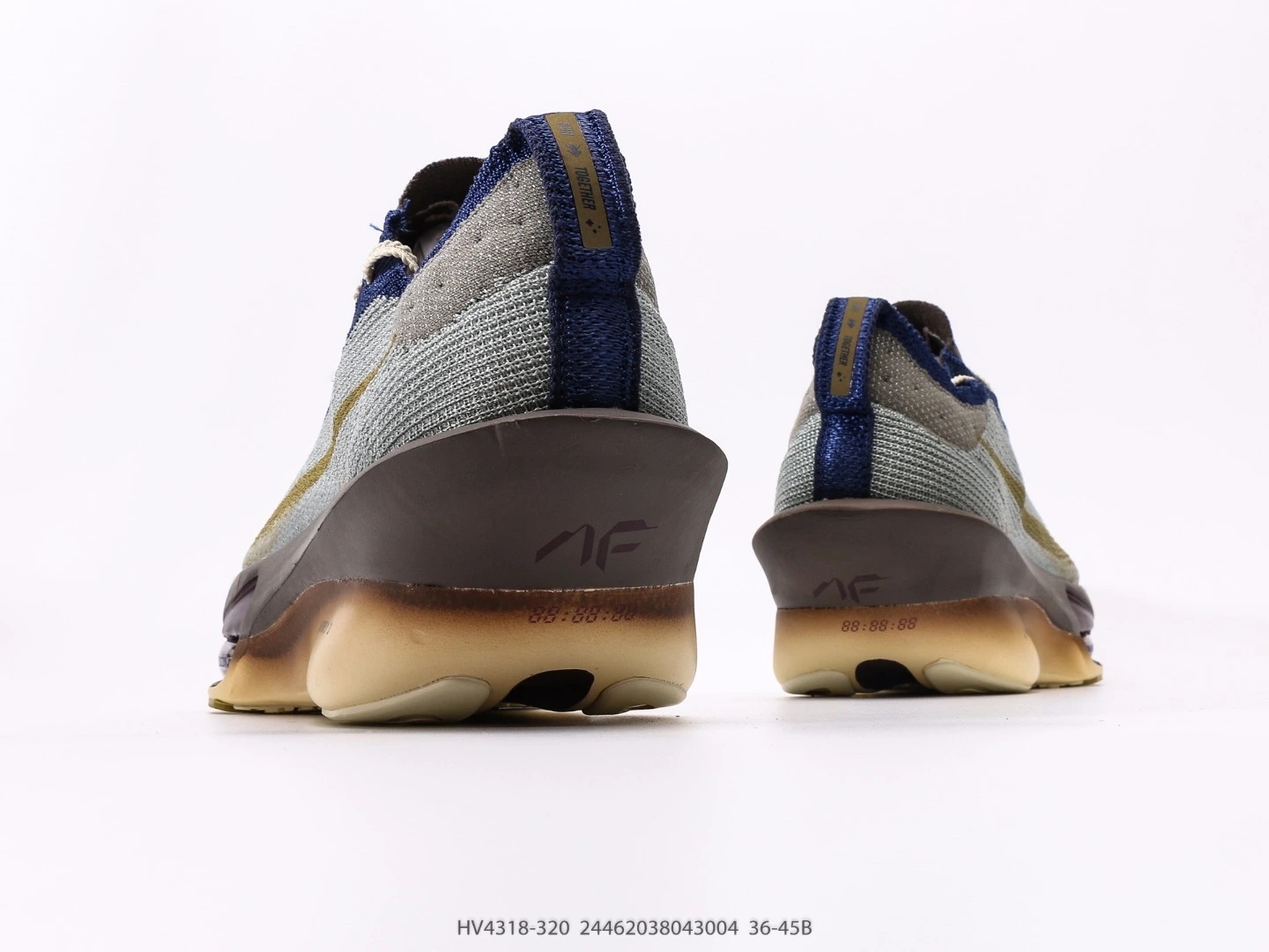 Nike Running Shoes Grey Blue Gold Swoosh HV4318-320