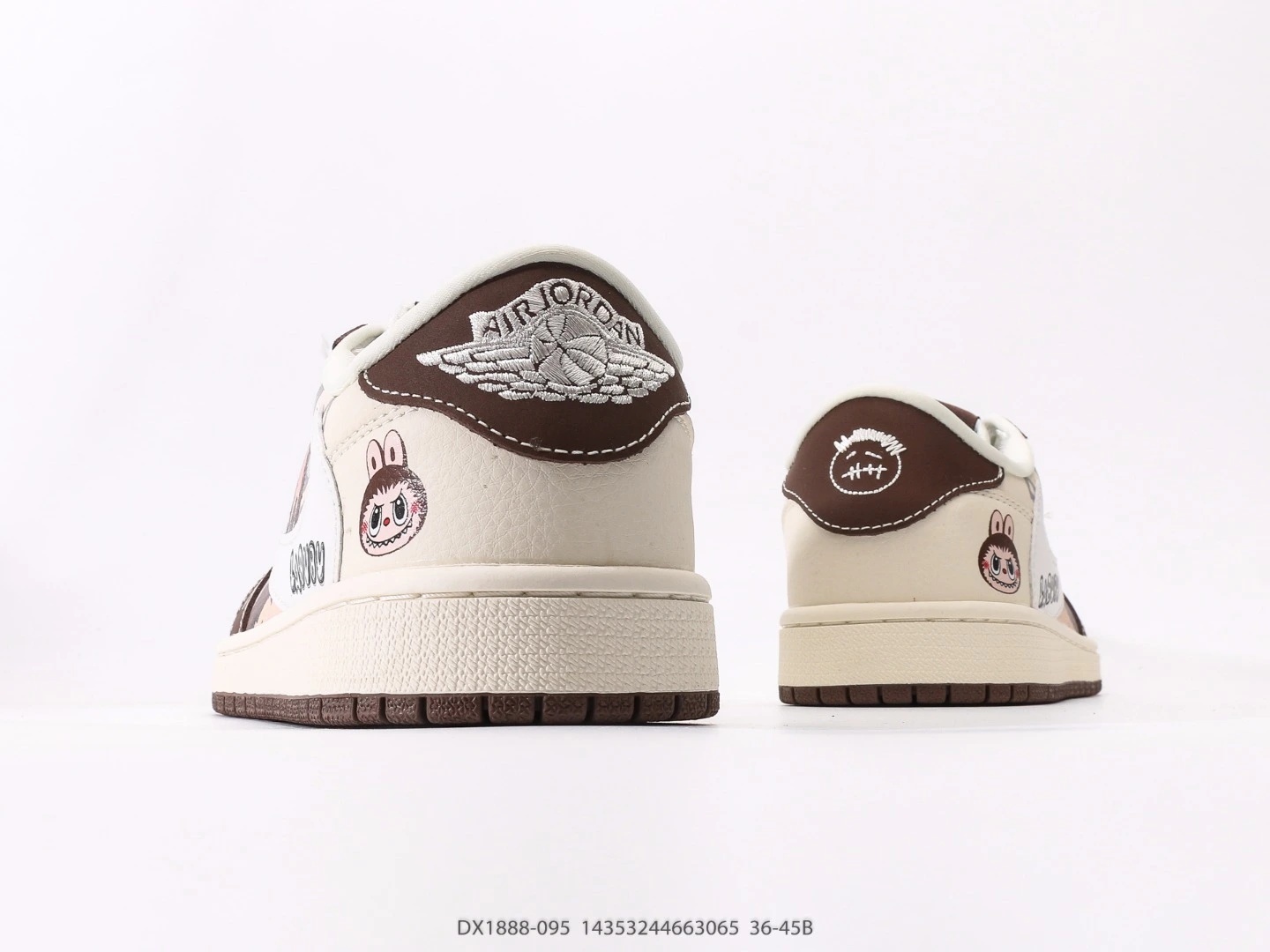 Nike Labubu Sneakers Brown White Cartoon Print Leather Low Top DX1888-095