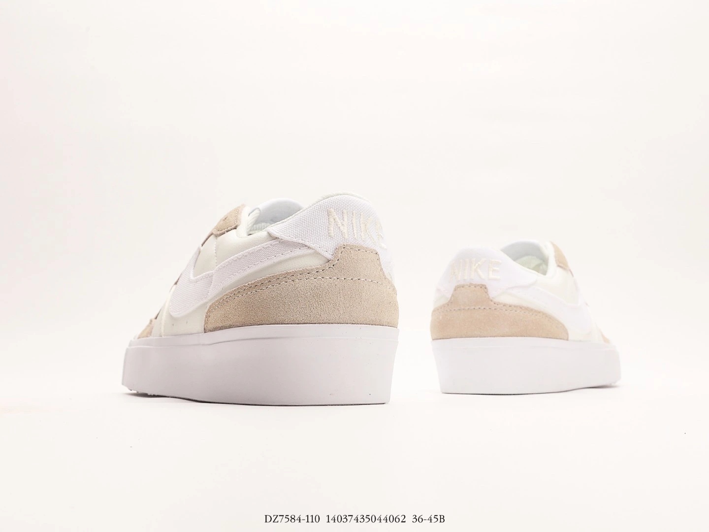 Nike Women’s Low Top Sneakers White Suede Leather DZ7584-110