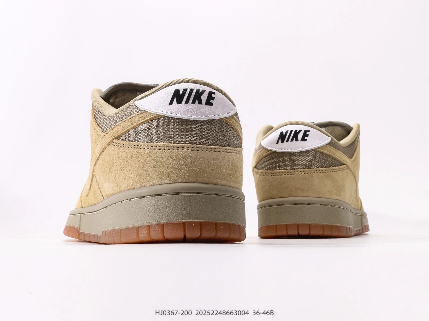 Nike Dunk Low Casual Shoes Tan Suede Gum Sole HJ0367-200