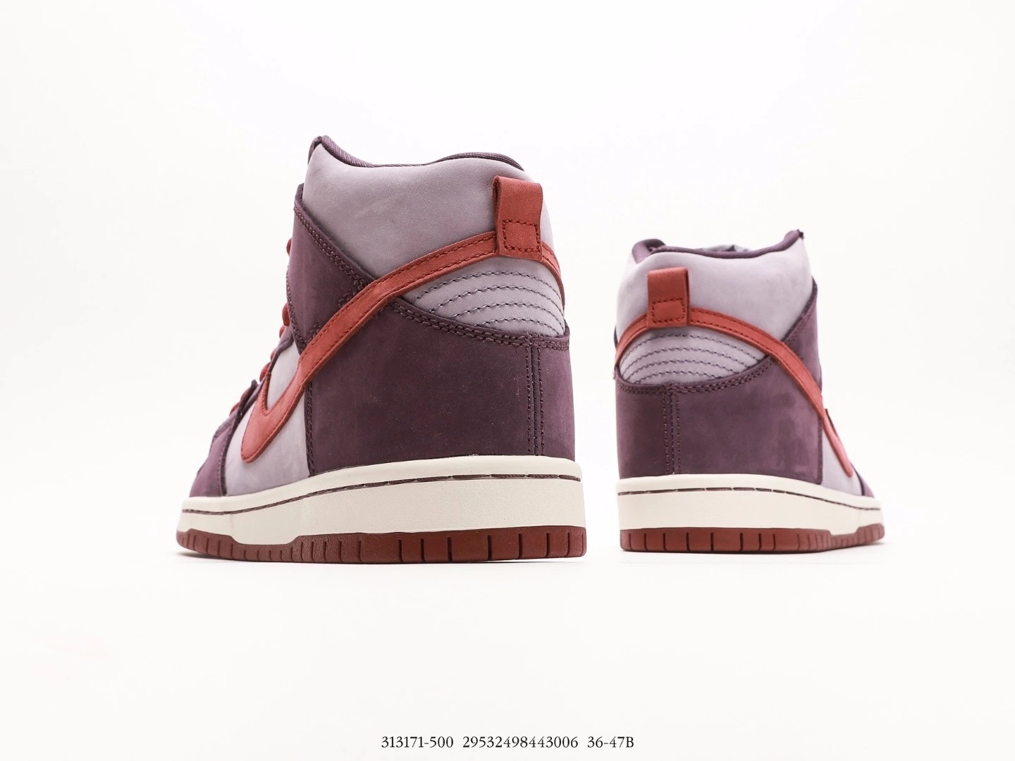 Nike Dunk High Top Sneakers Plum Red 313171-500
