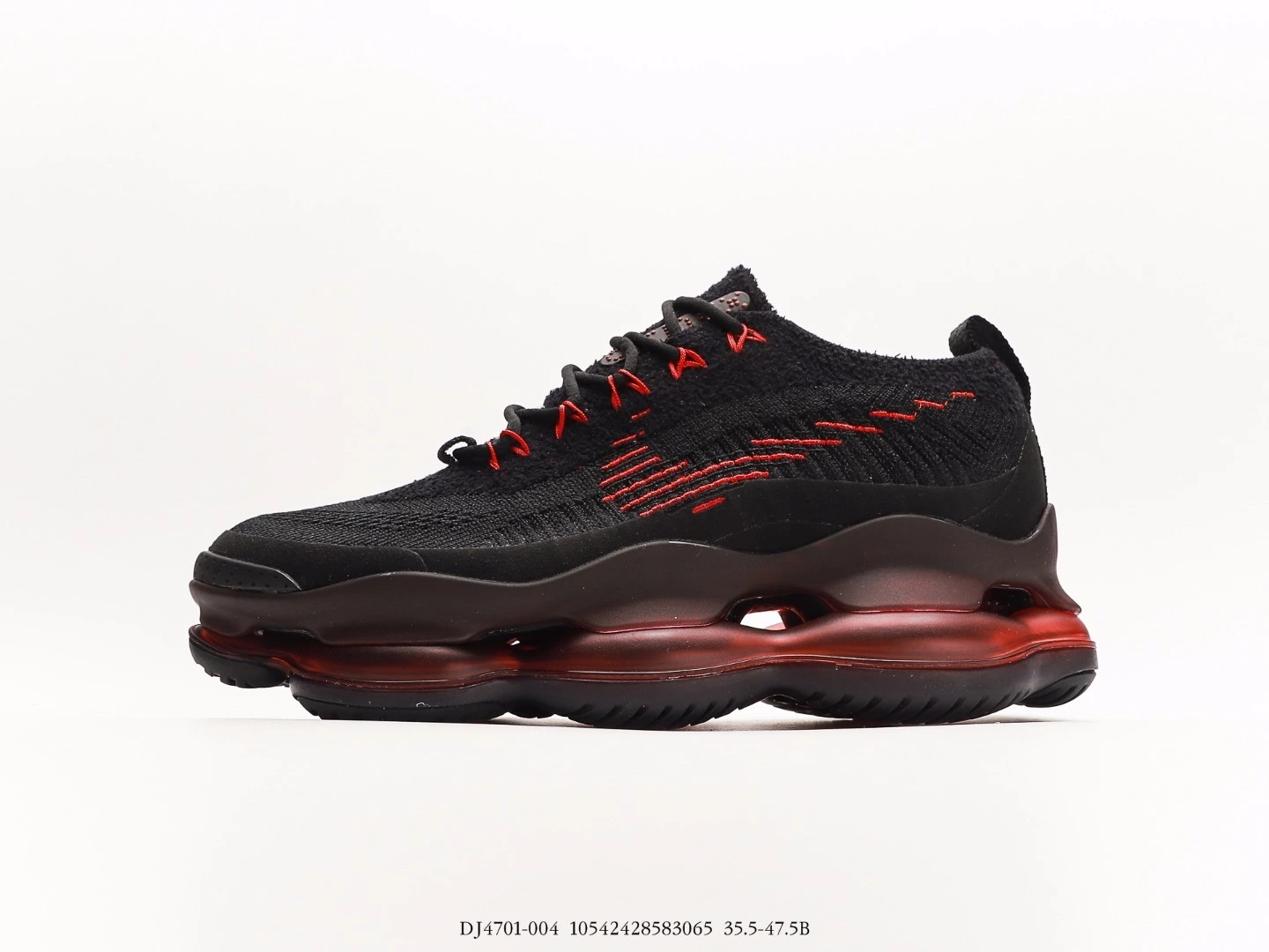 Nike Men’s Black Knit Running Shoes with Red Accents DJ4701-004