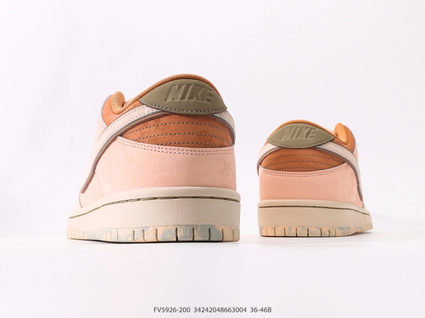 Nike SB Dunk Low Peach Suede Tan Leather Low Top Sneakers FV5926-200