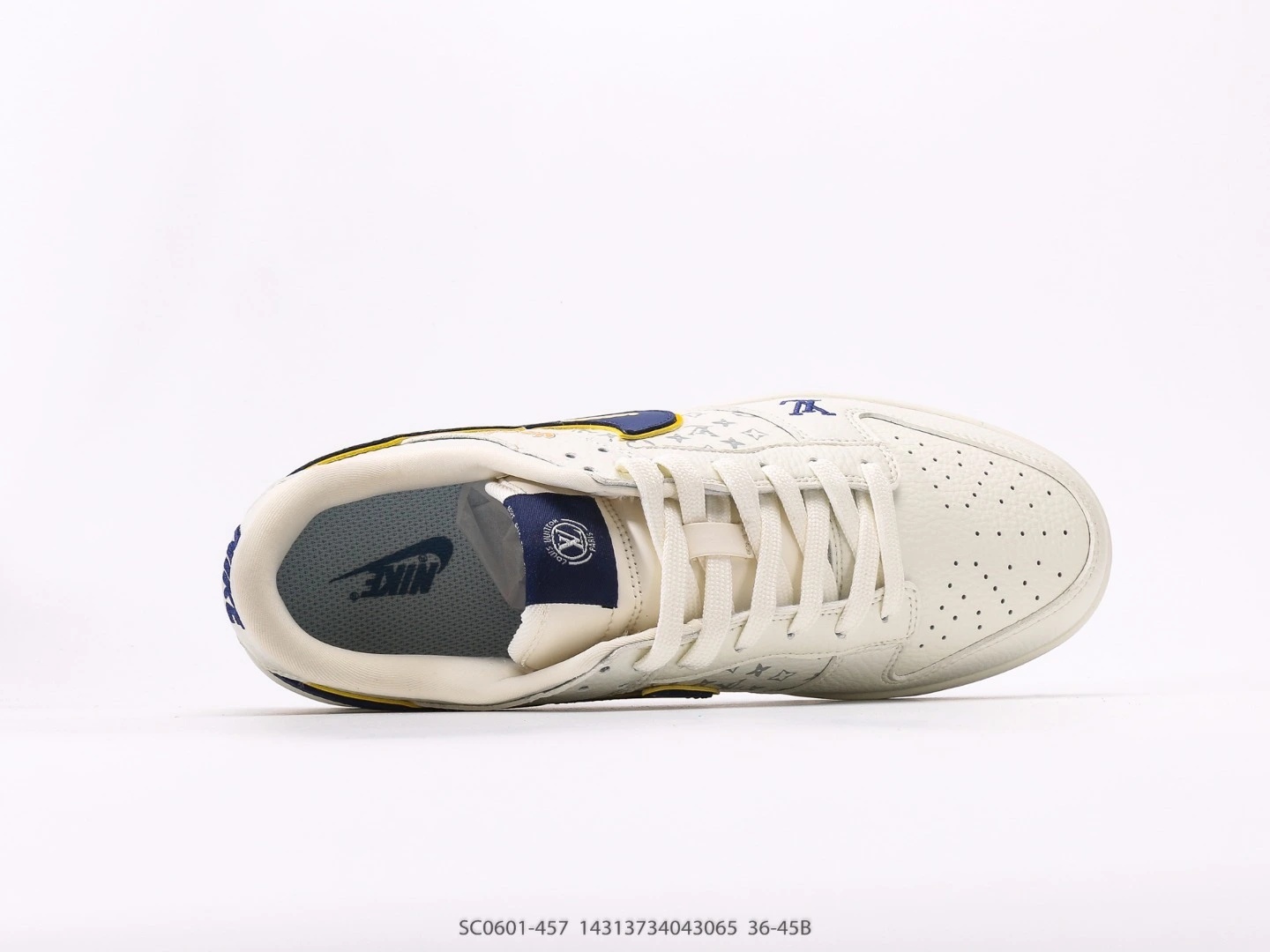 Nike Dunk Low White Blue LV Monogram Sneakers SC0601-457