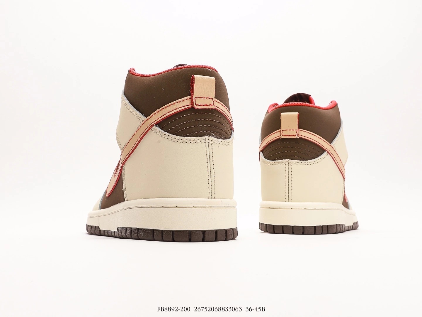 Nike Dunk High Top Sneakers Cream Brown FB8892-200