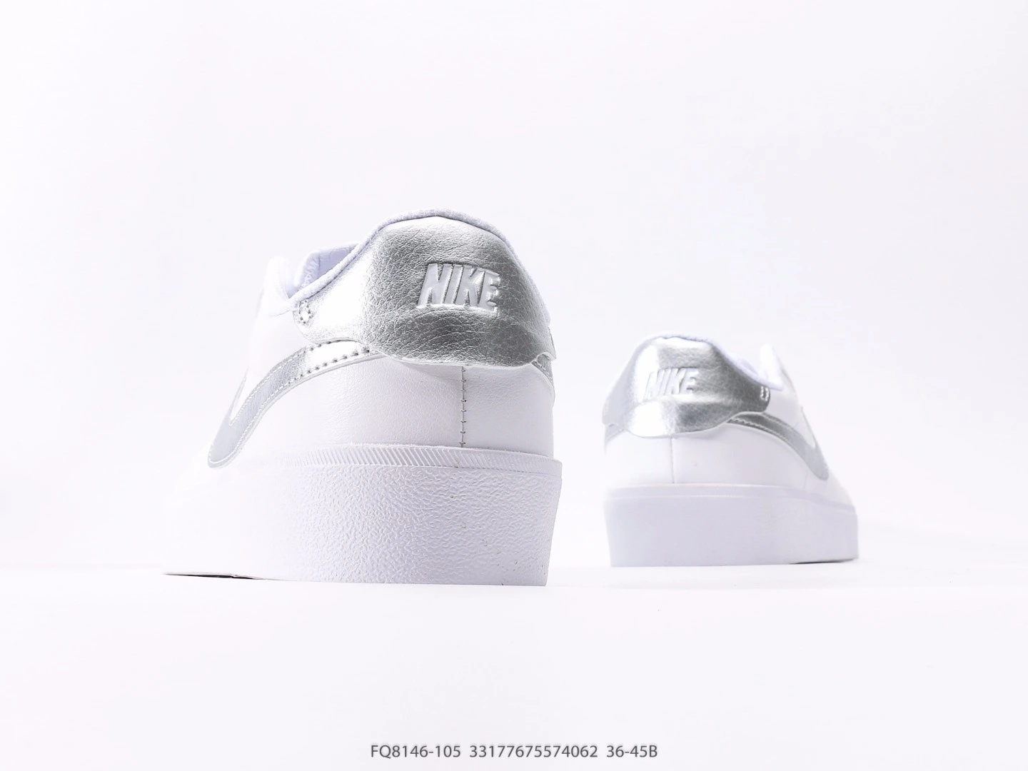 Nike Women’s Low Top Sneakers White Silver Leather FQ8146-105