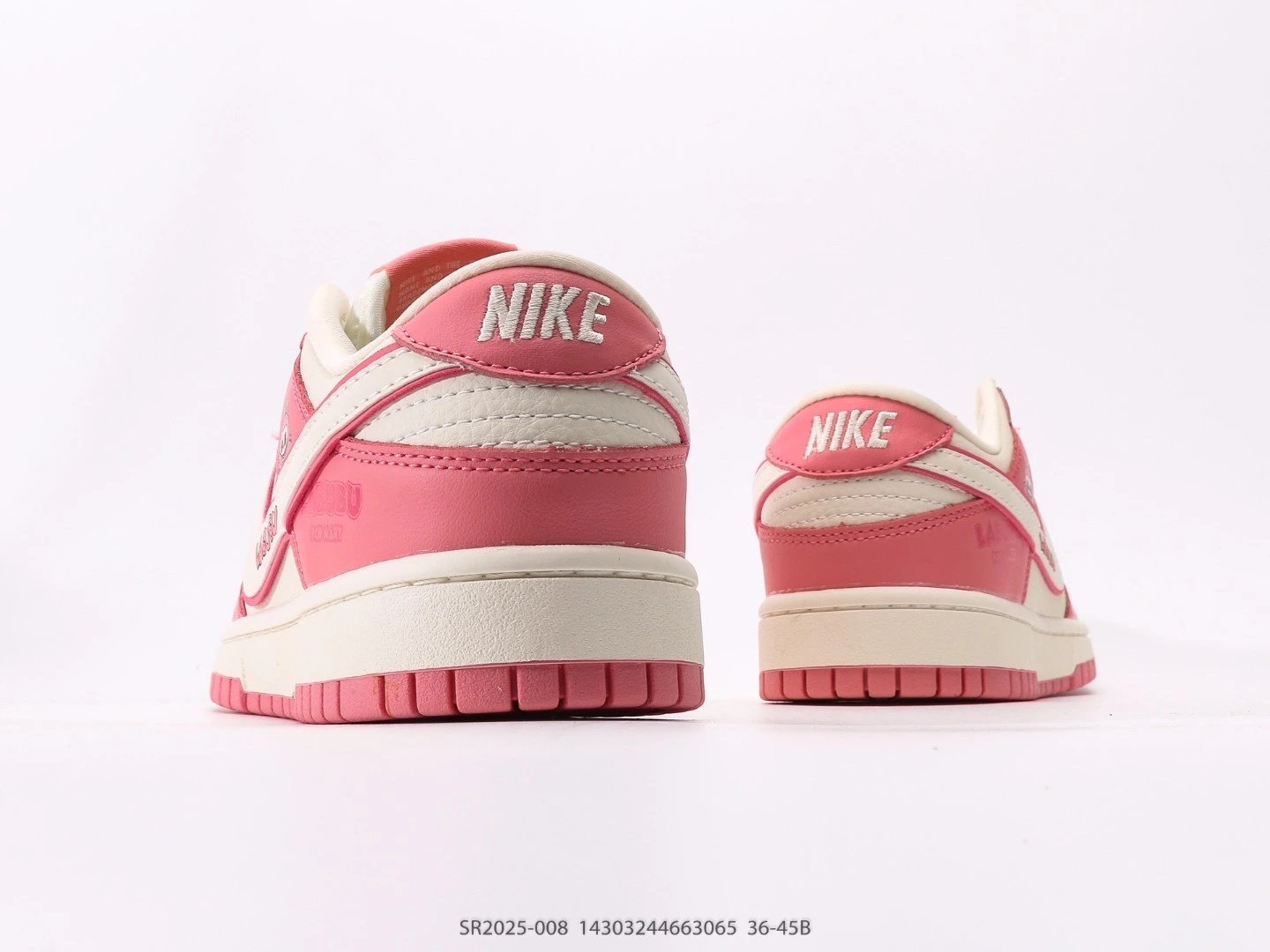 Nike Dunk Low Pink White Leather Sneakers SR2025-008